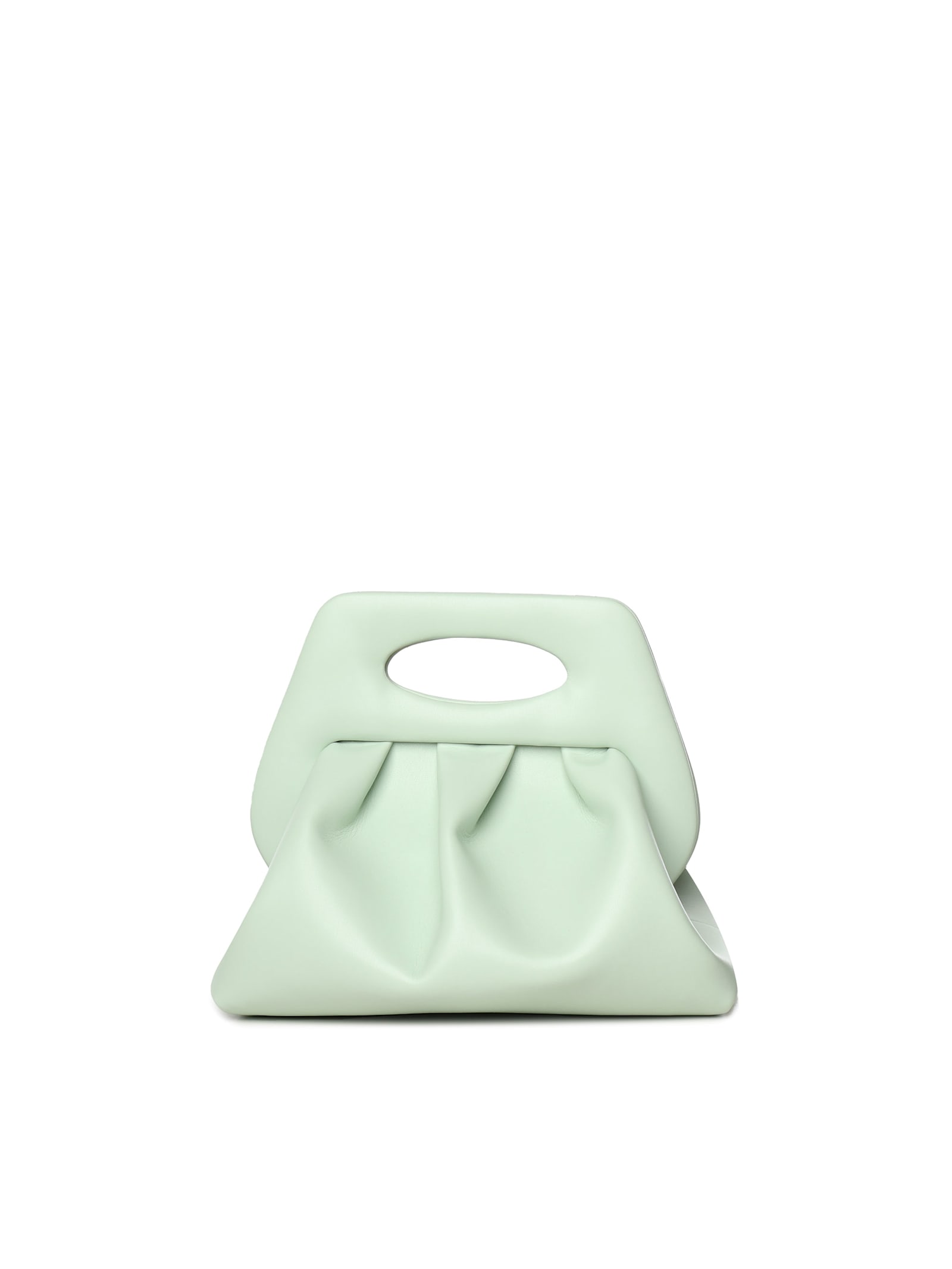 Themoirè Cut-out Handle Pleated Bag In Green