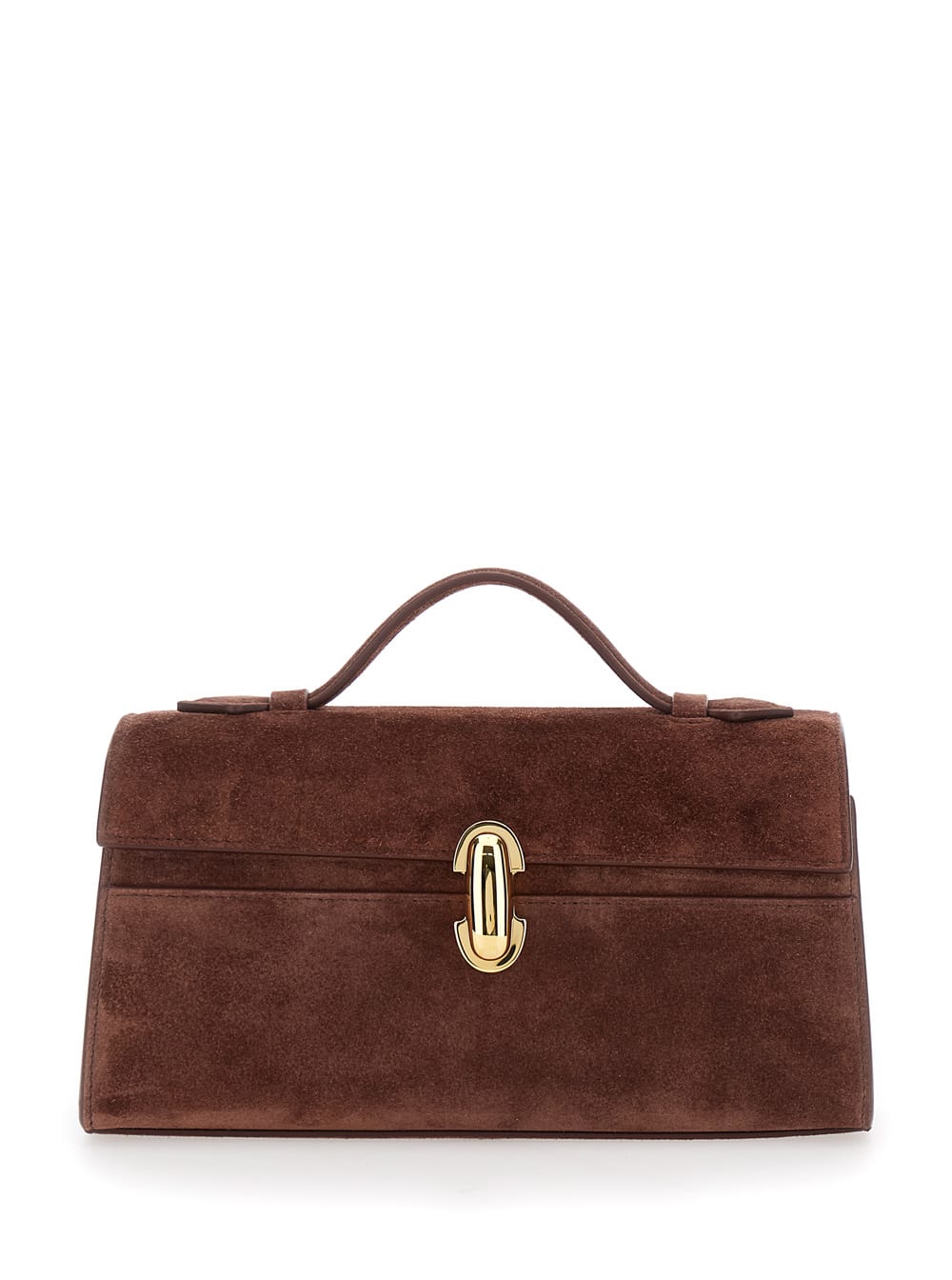 Savette Symmetry Pochette In Suede In Brown