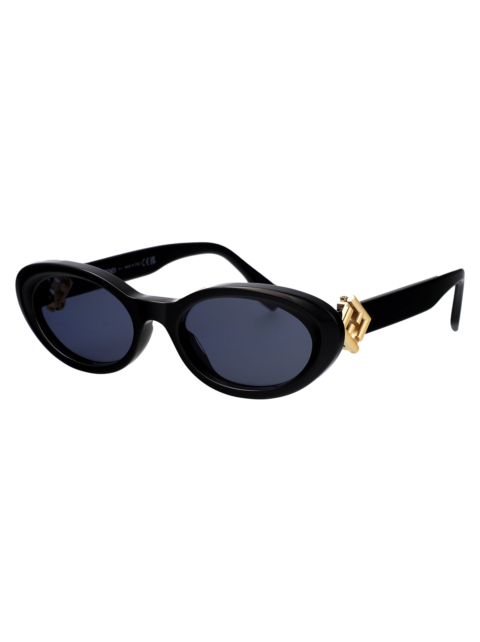 Shop Fendi Ff Diamonds Sunglasses In Black