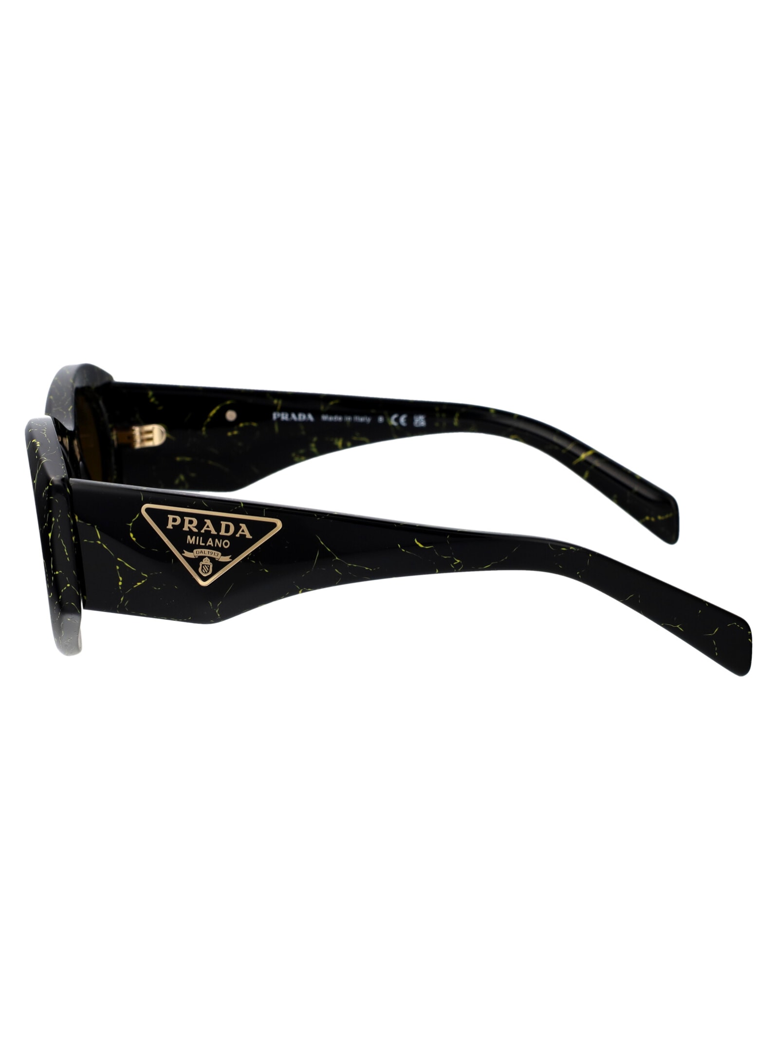 Shop Prada 0pr 20zs Sunglasses In 19d01t Black Yellow Marble