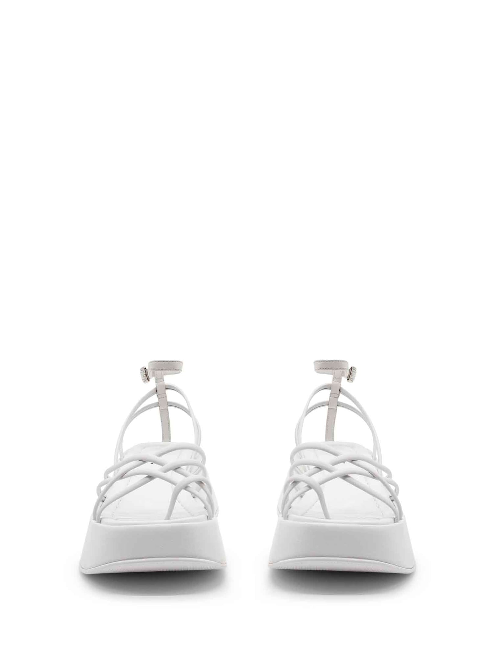 Shop Vic Matie White Leather Sandal With Square Toe