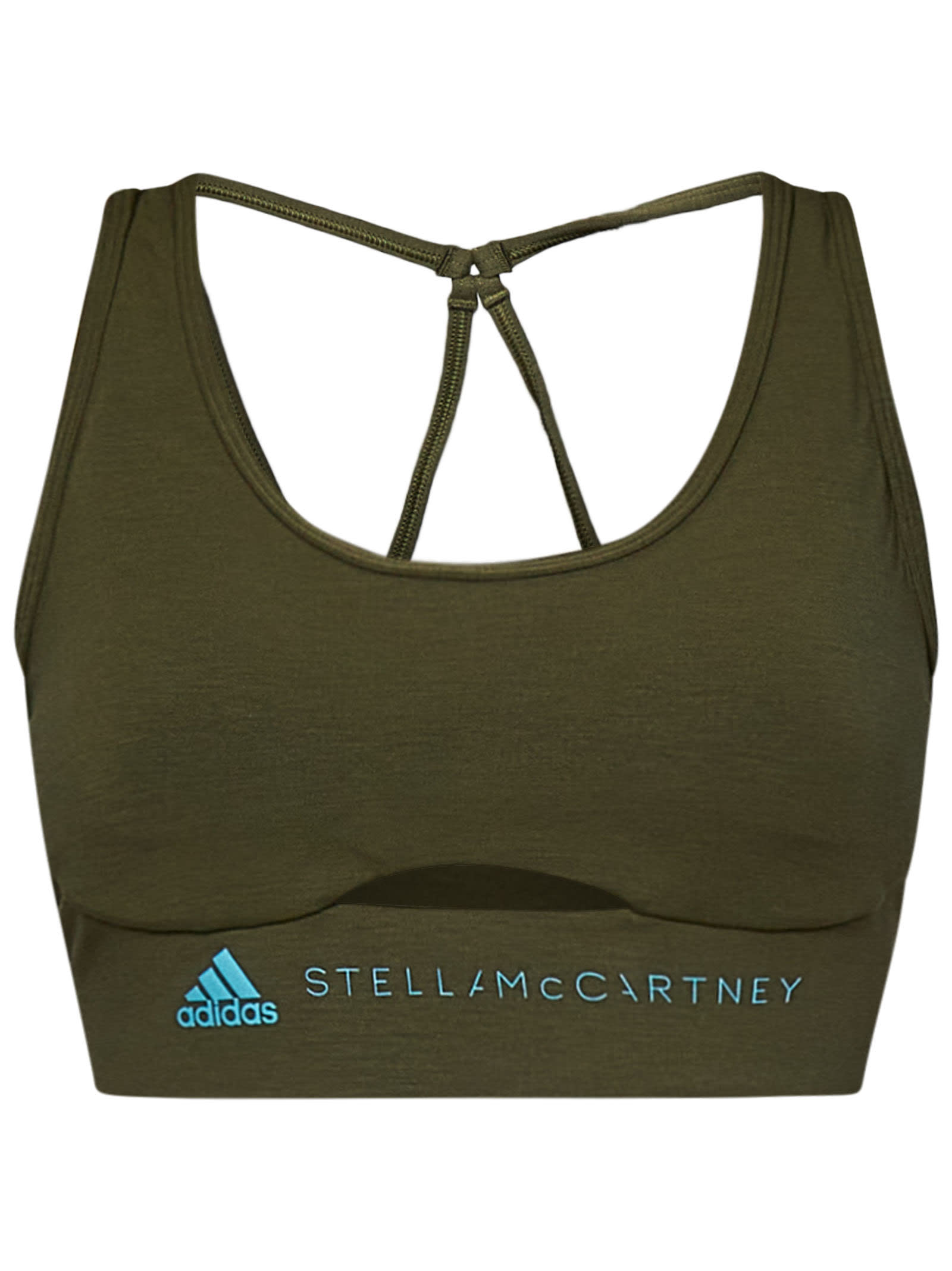 Shop Adidas By Stella Mccartney By Stella Mccartney Top In Kaki
