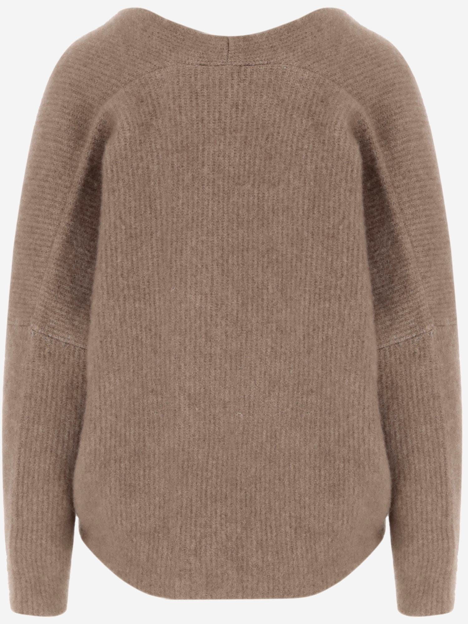 Shop Giorgio Armani Cashmere And Silk Stretch Sweater In Beige