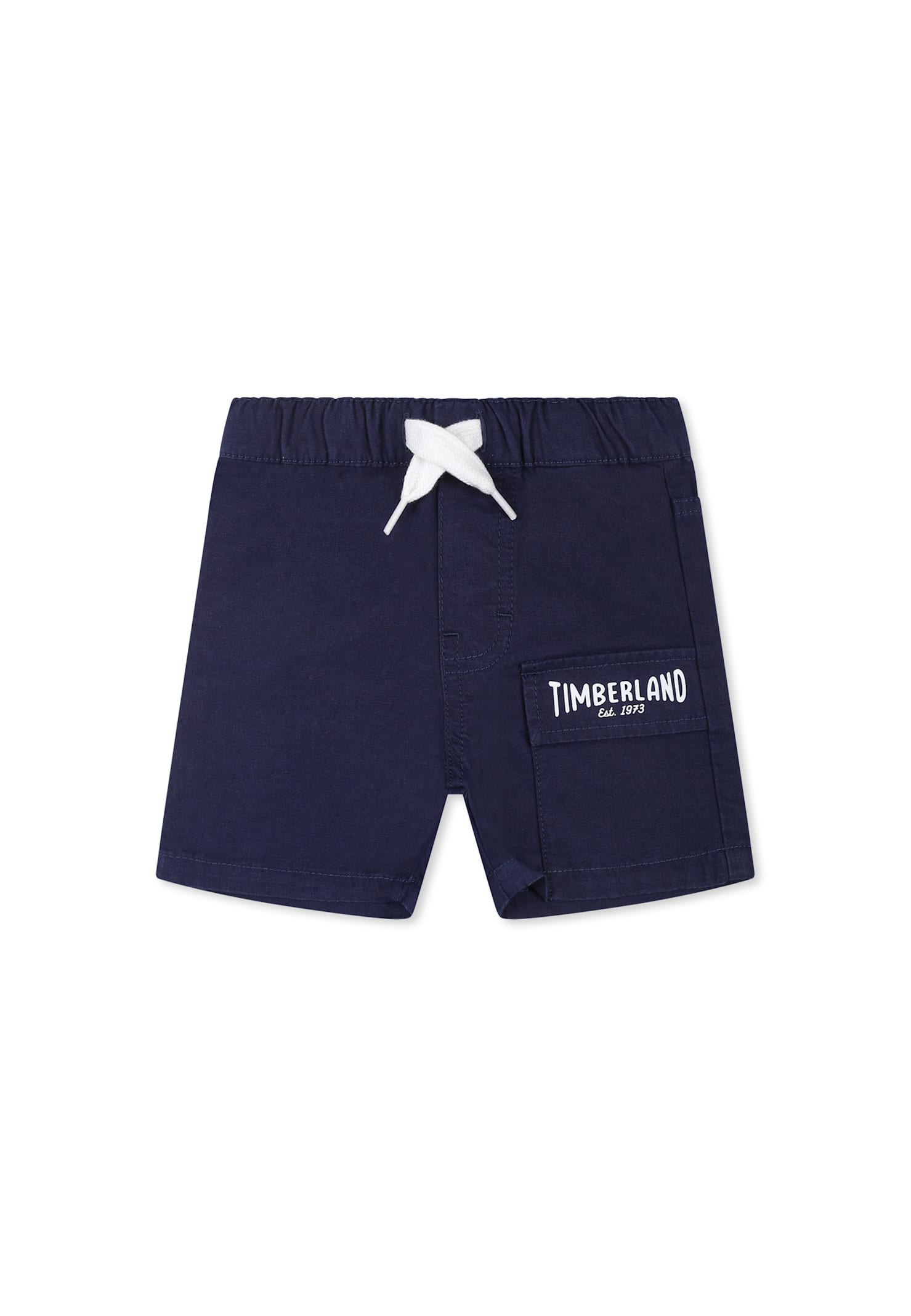 Timberland Blue Shorts For Baby Boy With Logo In Blue