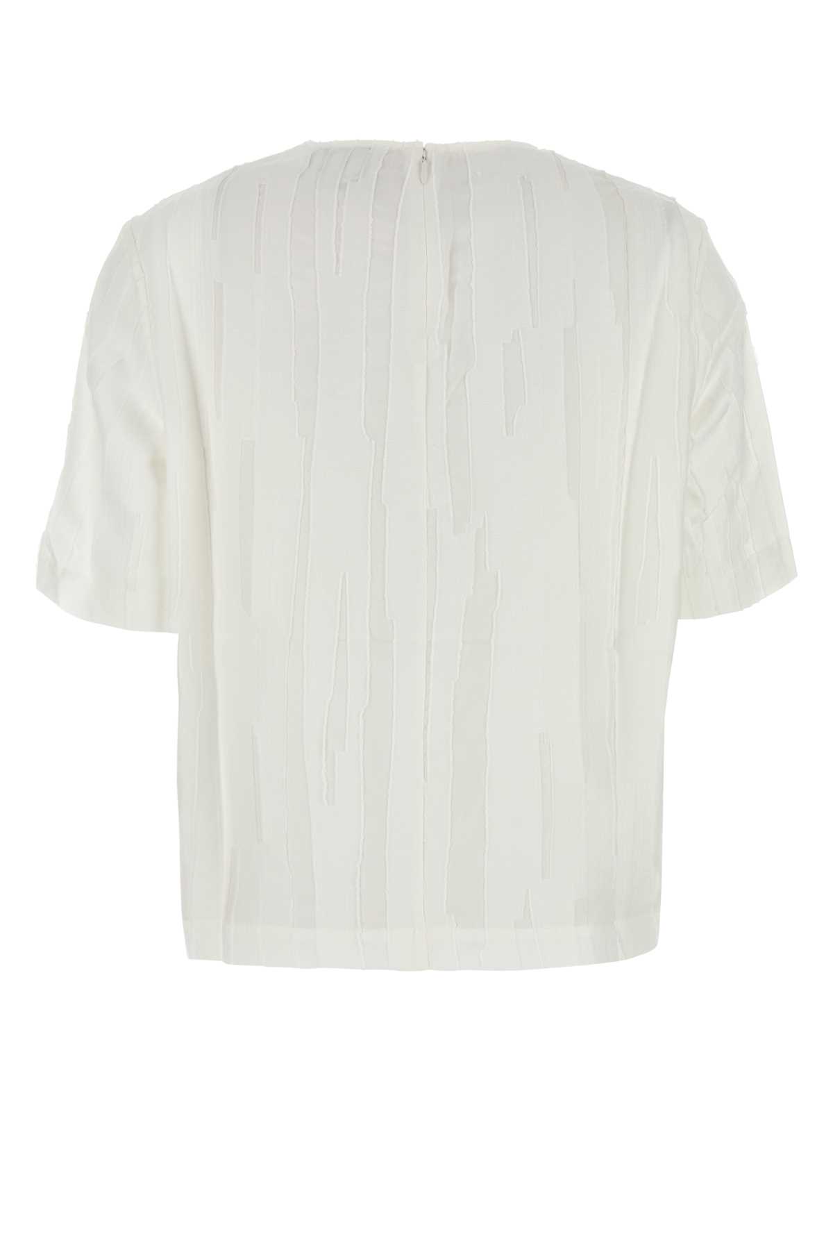 LOULOU STUDIO WHITE SILK BLEND TOBA T-SHIRT