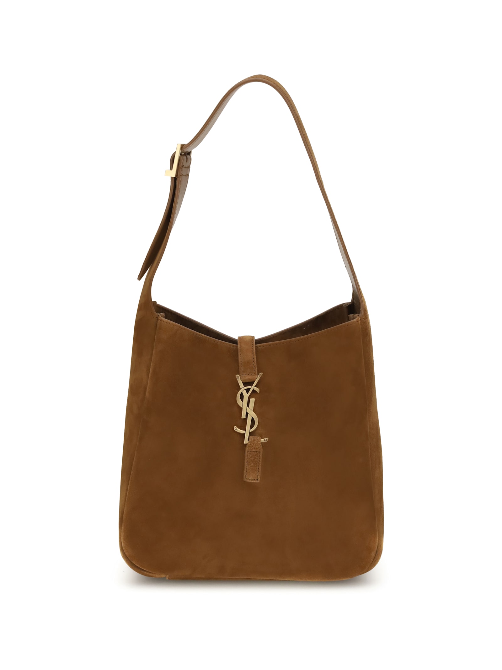 Saint Laurent Le 5 A 7 Small Suede Hobo Shoulder Bag In Brown