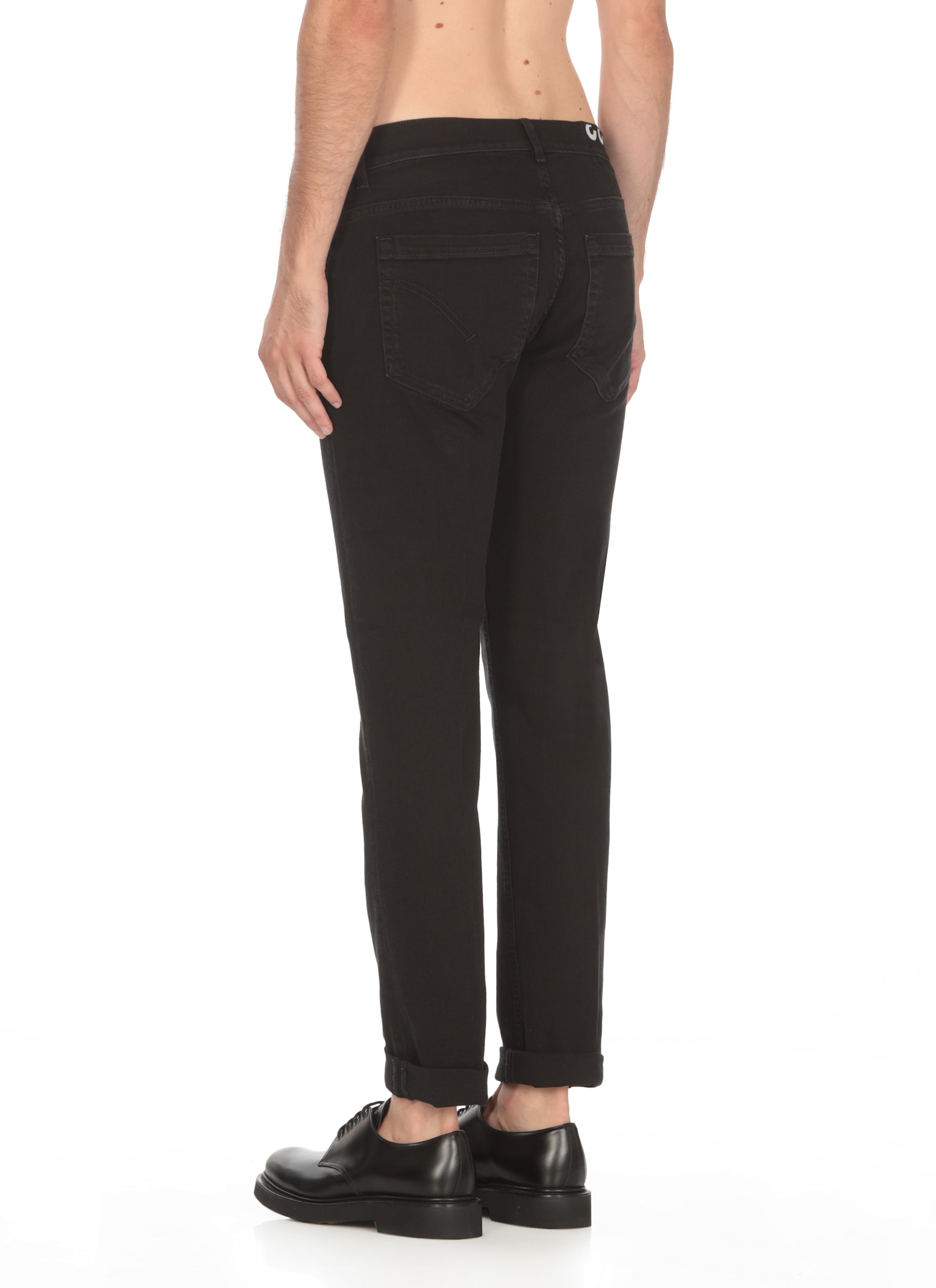 Shop Dondup George Trousers In Black