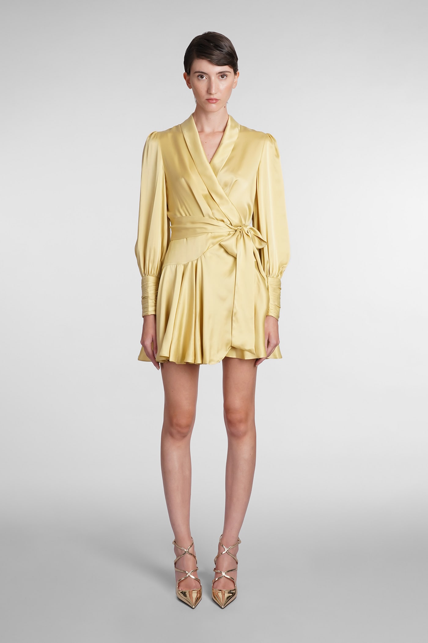 Shop Zimmermann Dress In Yellow Silk