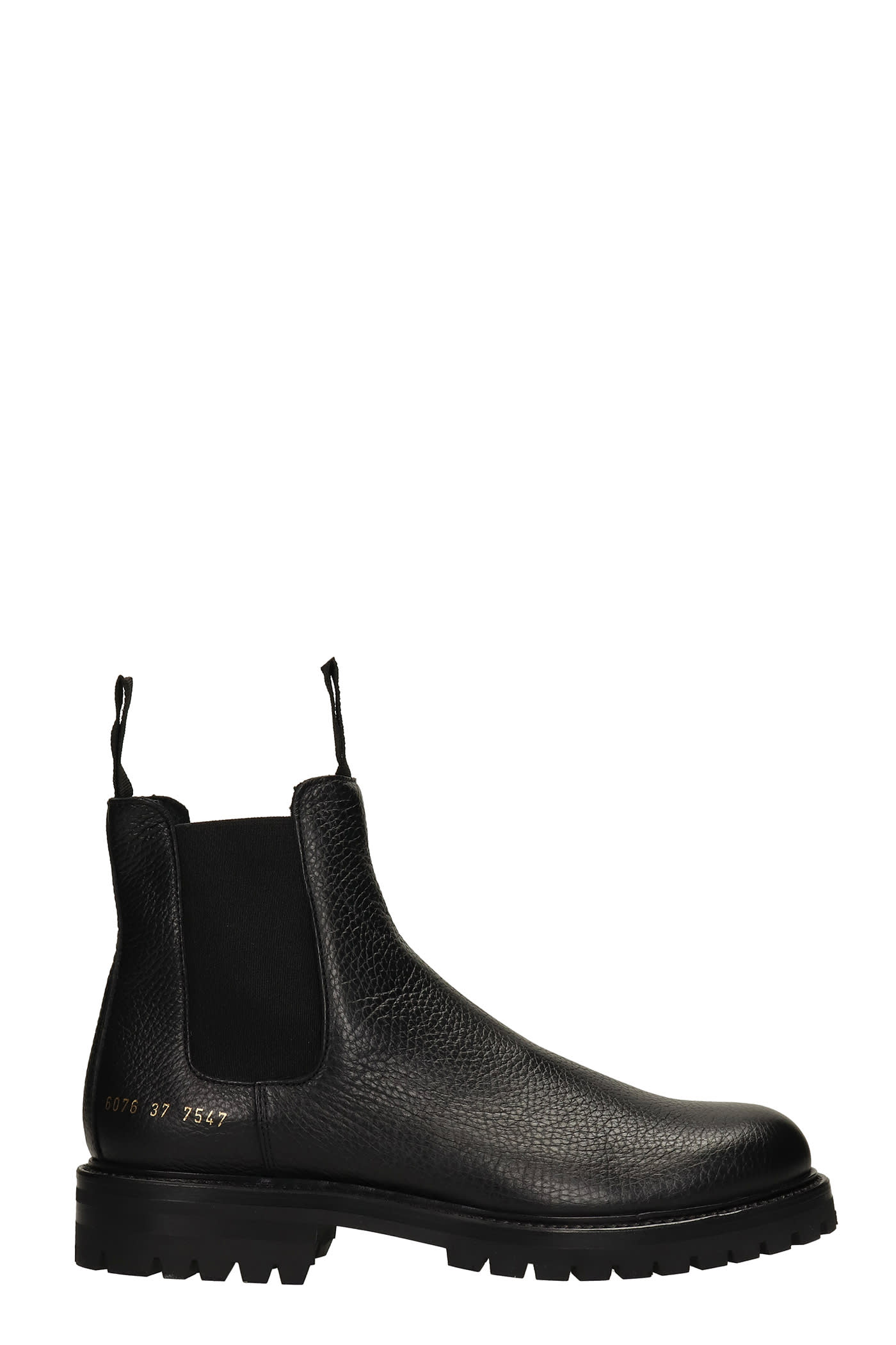 Common Projects Chelsea Combat Boots In Black Leather