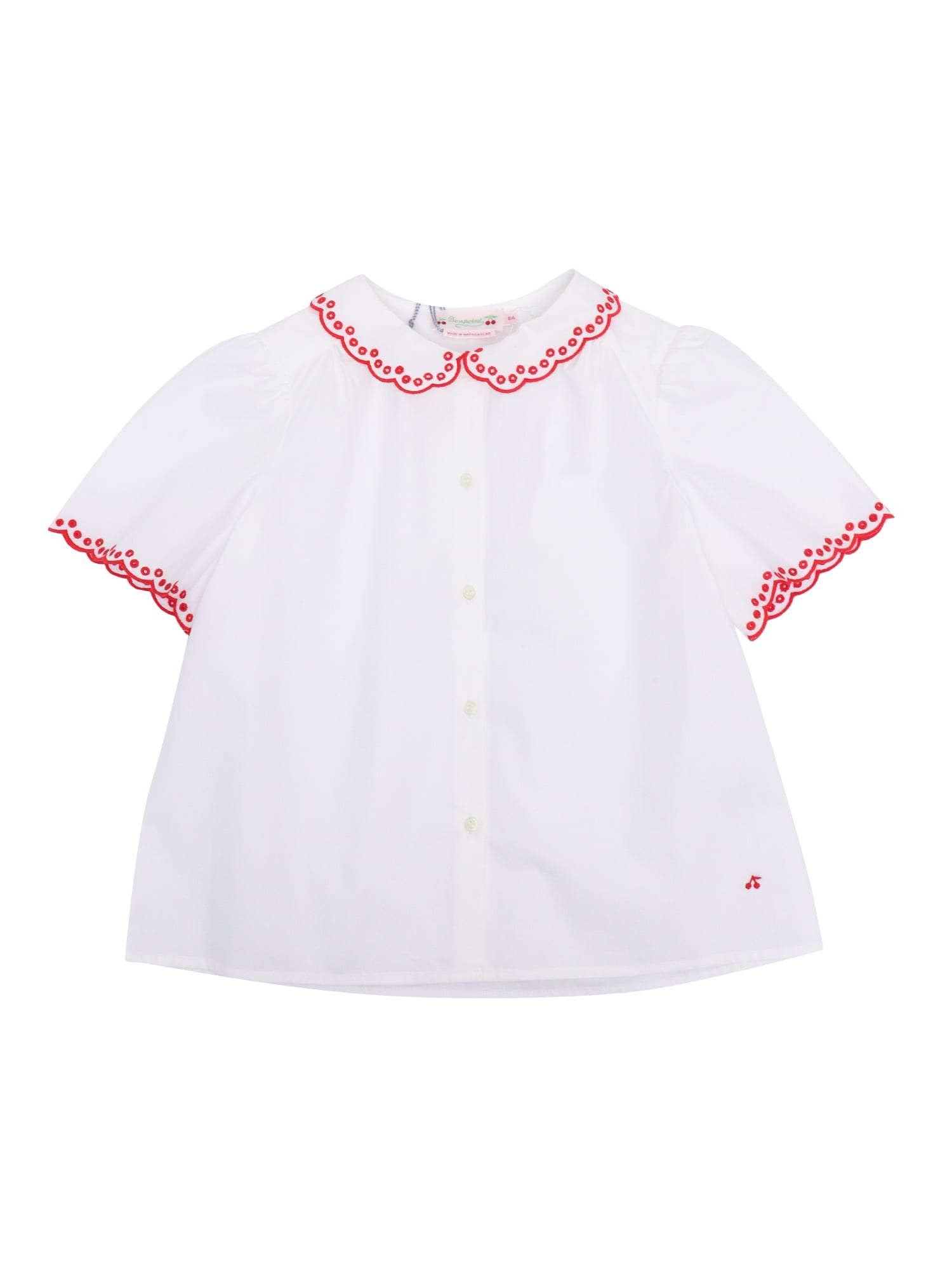 Bonpoint Kid - Ezzie Cotton Emboidered Shirt In White