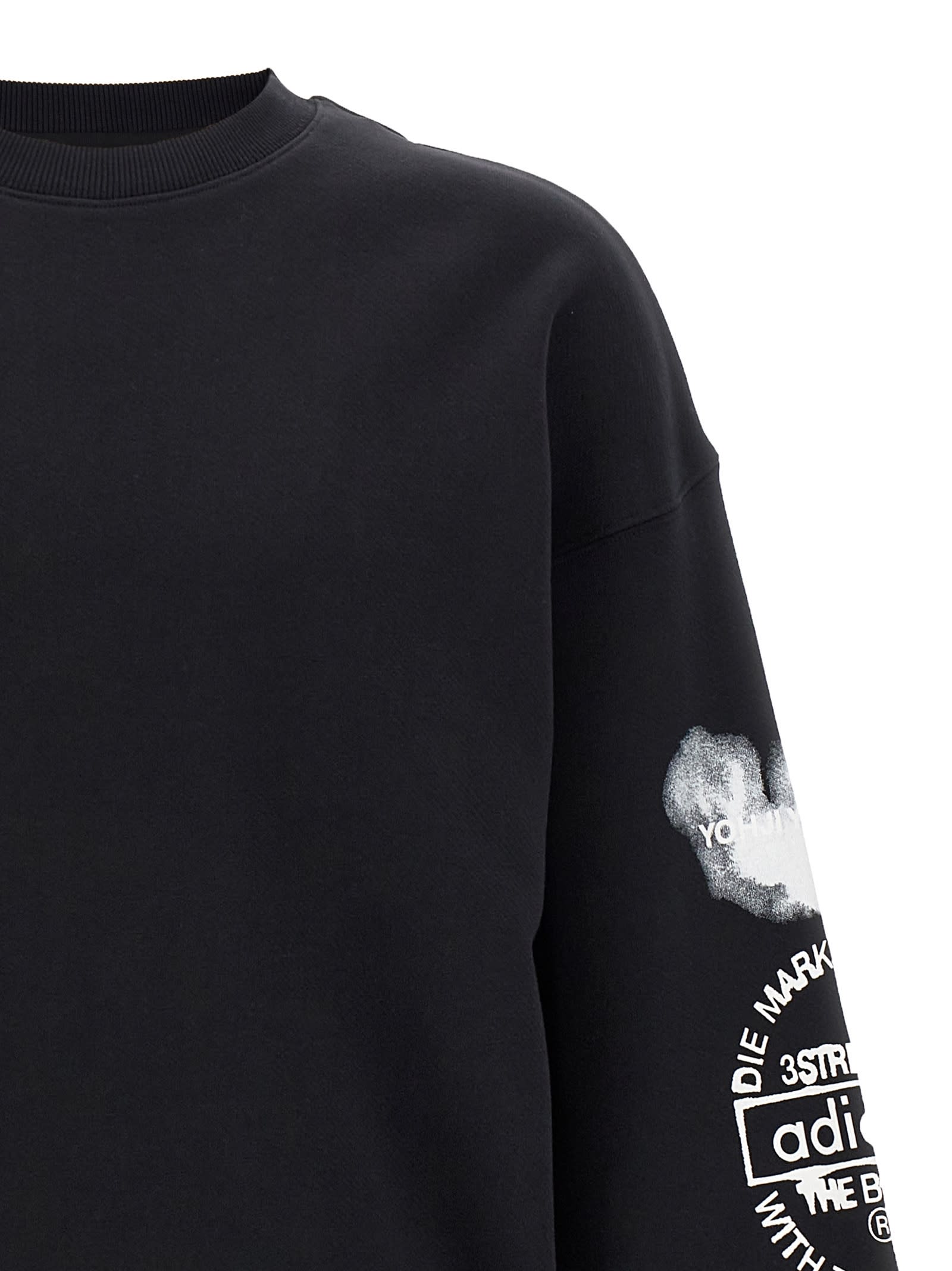 Y-3 Adidas Cloud-print Crew-neck Sweatshirt Clothing In Black