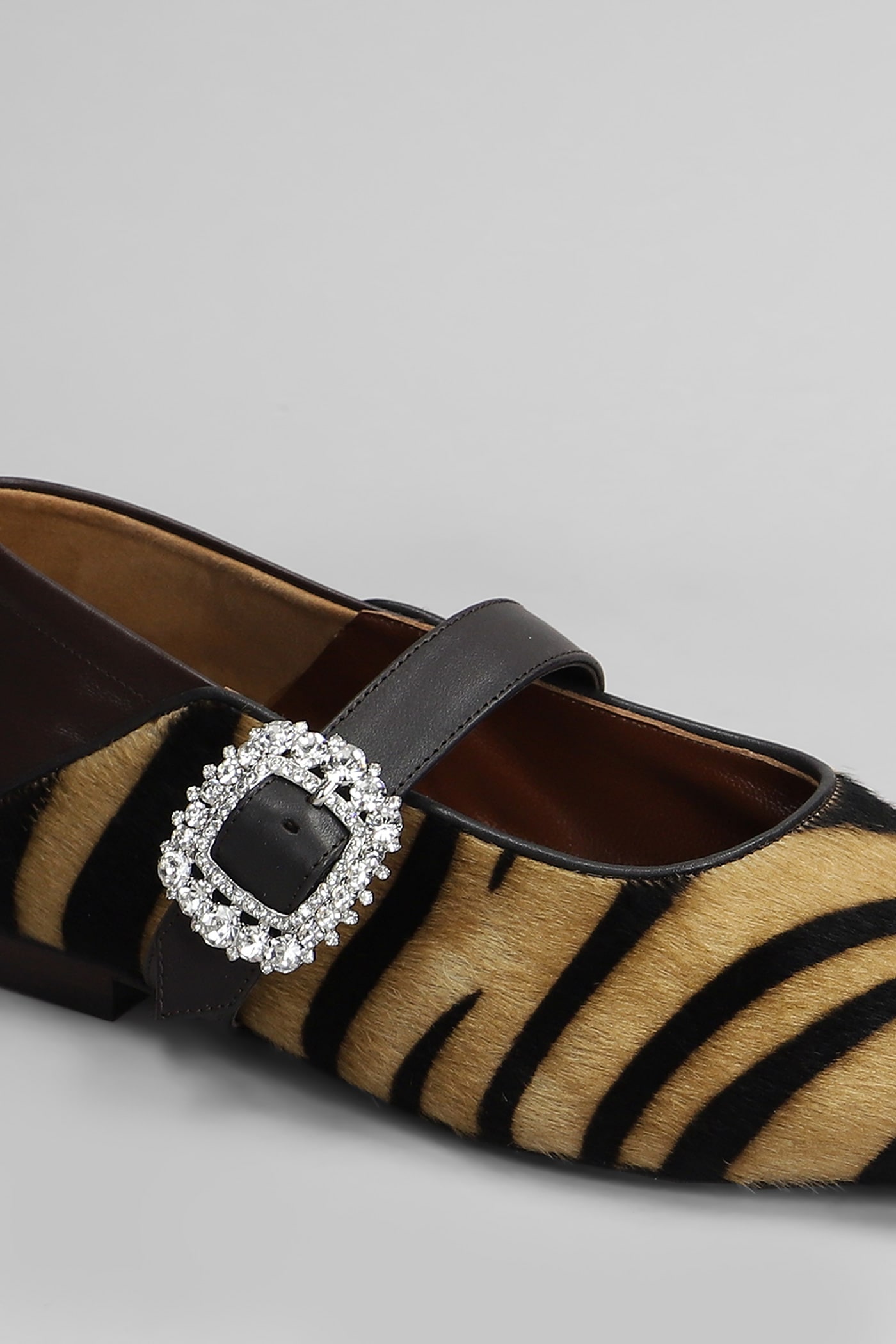 Wales Bonner Ballerina Buckle Ballet Flats In Animalier Pony Skin In Animalier