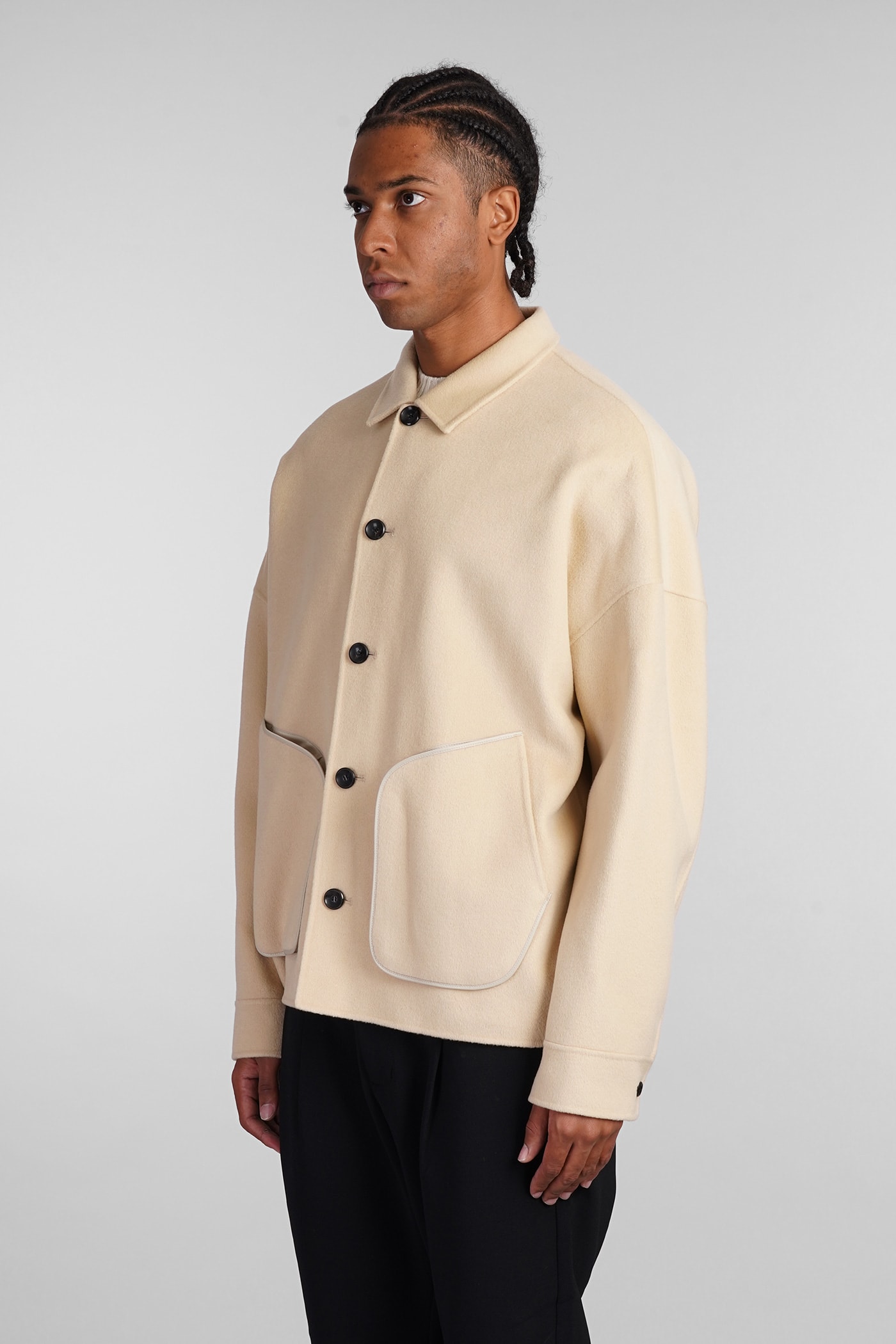 Shop Attachment Casual Jacket In Beige Wool