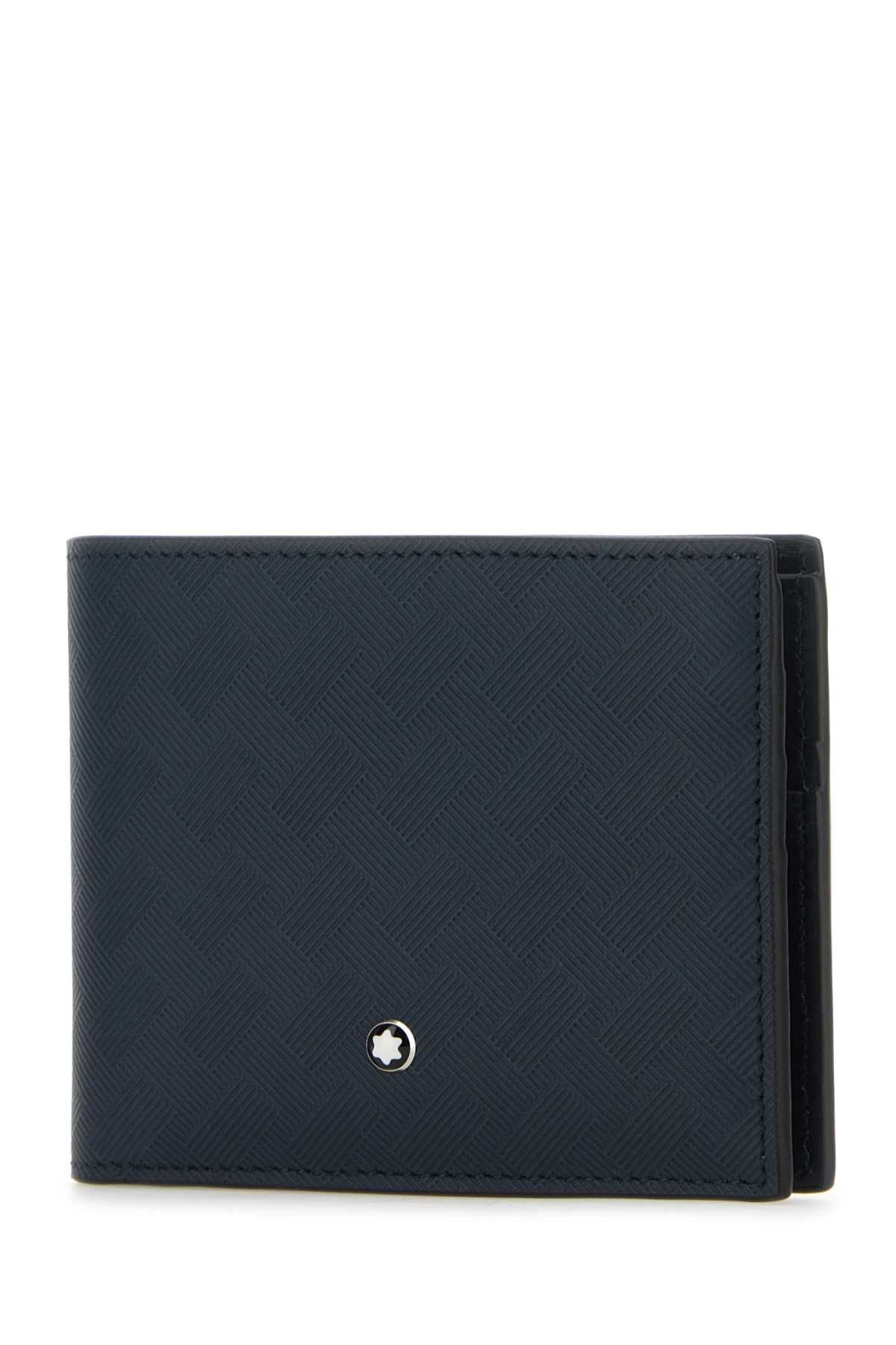 Montblanc Blue Leather Wallet In Inkblue