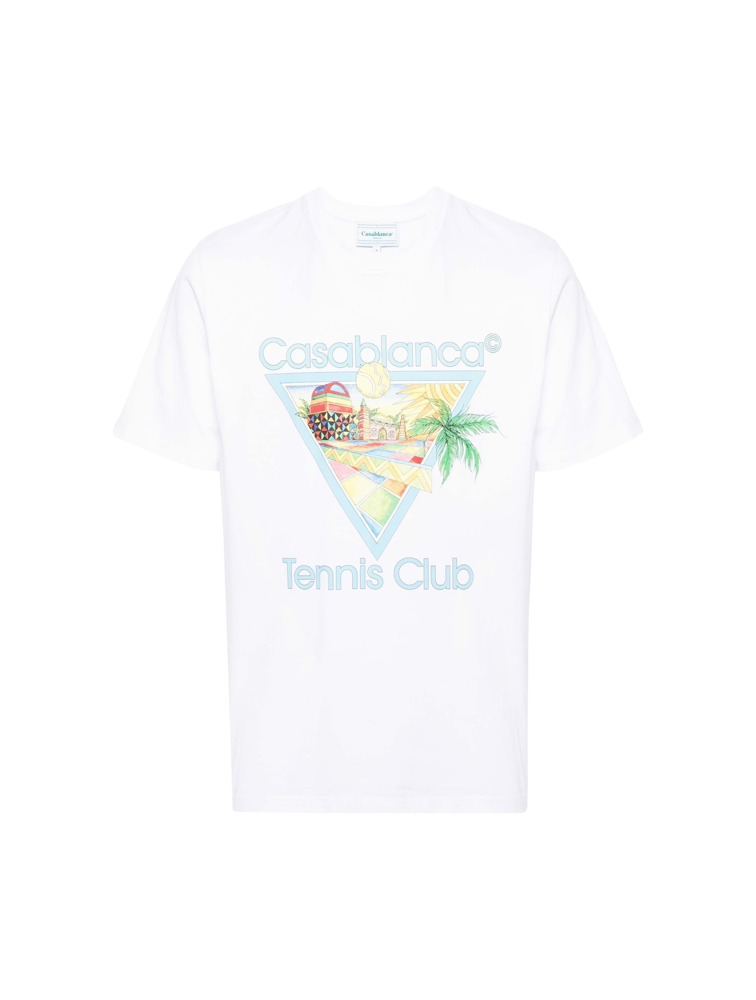 Shop Casablanca Afro Cubism Tennis Club Printed T-shirt In White Afro Cubism Tennis Club