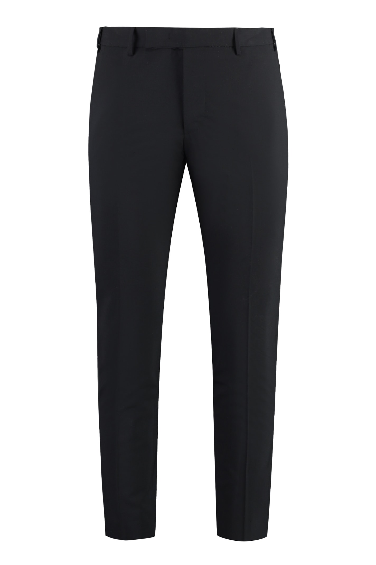 Shop Pt01 Wool Blend Trousers In Black