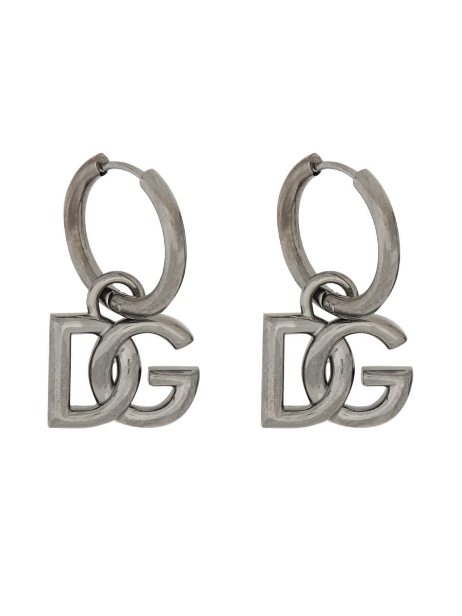 Shop Dolce & Gabbana Hoop Earrings In Silver