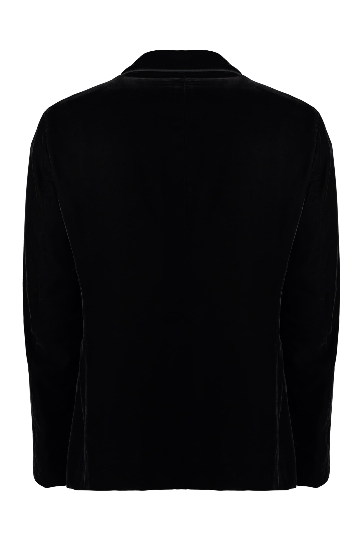 Shop Giorgio Armani Single-breasted Velvet Jacket In Black