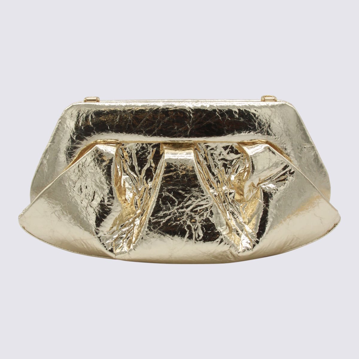 Themoirè Emera Gold Handbag With Crinkled Texture In Metallic