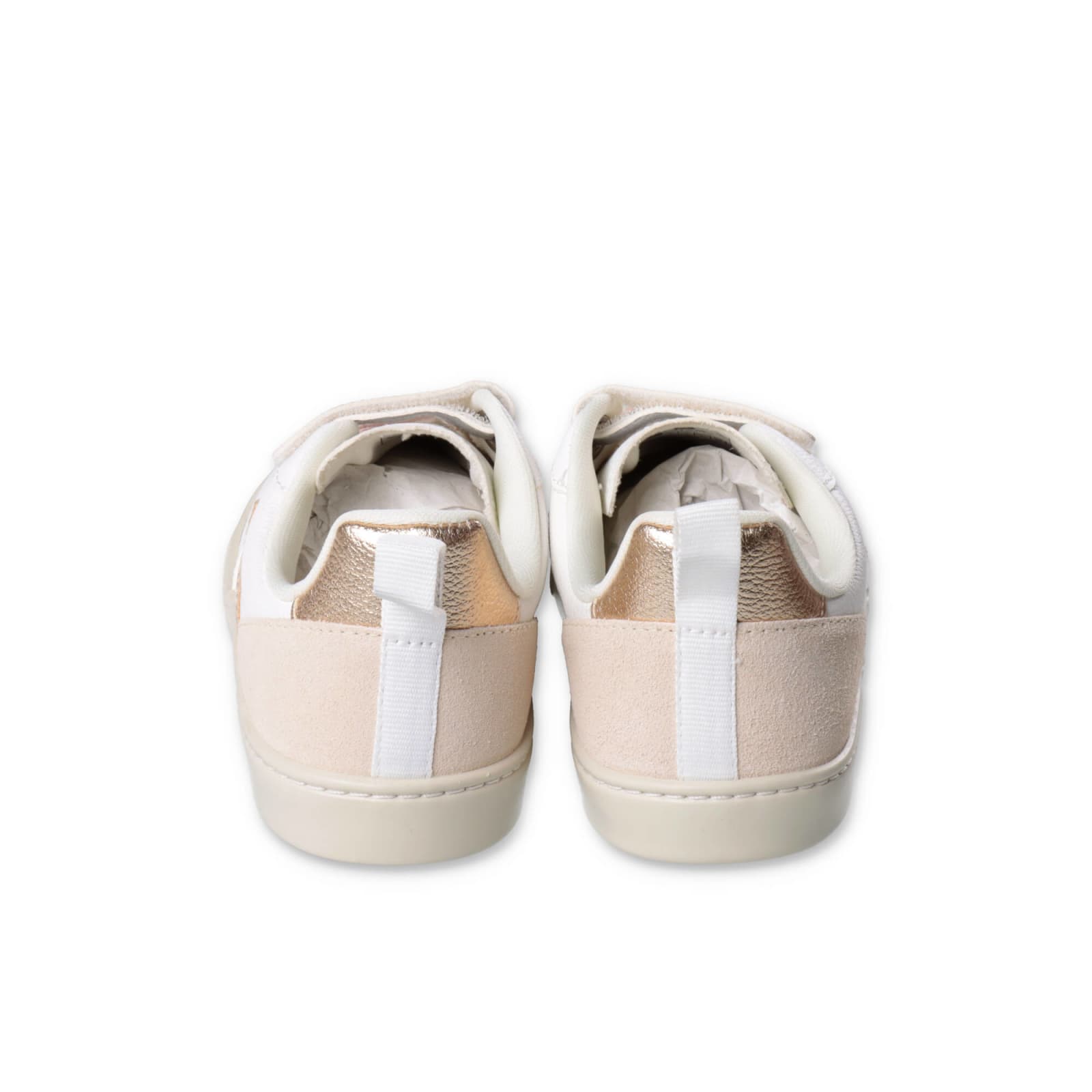 Shop Veja Sneakers Bianche In Pelle Con Velcro Bambina In Bianco