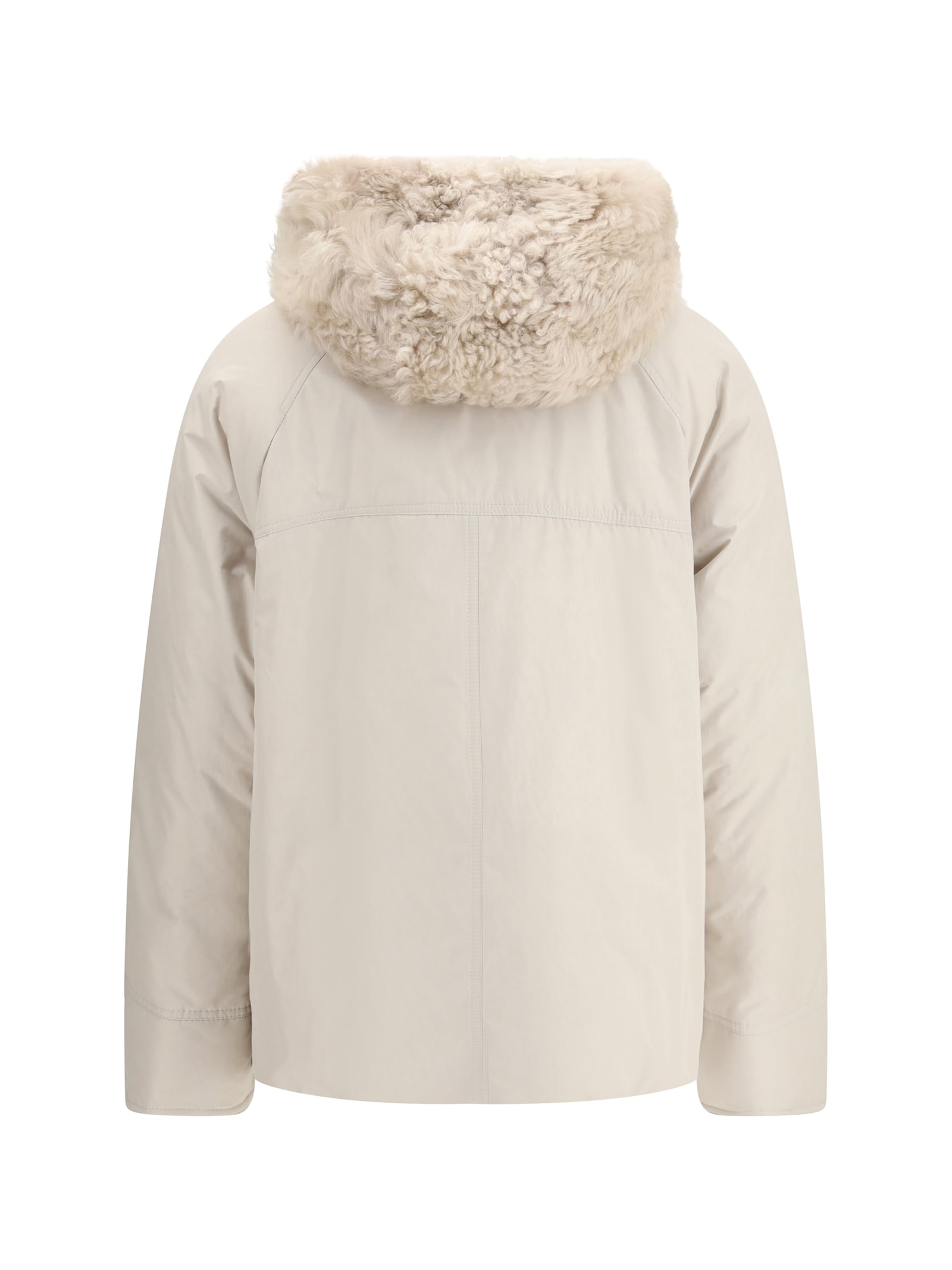 Brunello Cucinelli Techno Cotton Taffeta Parka In White