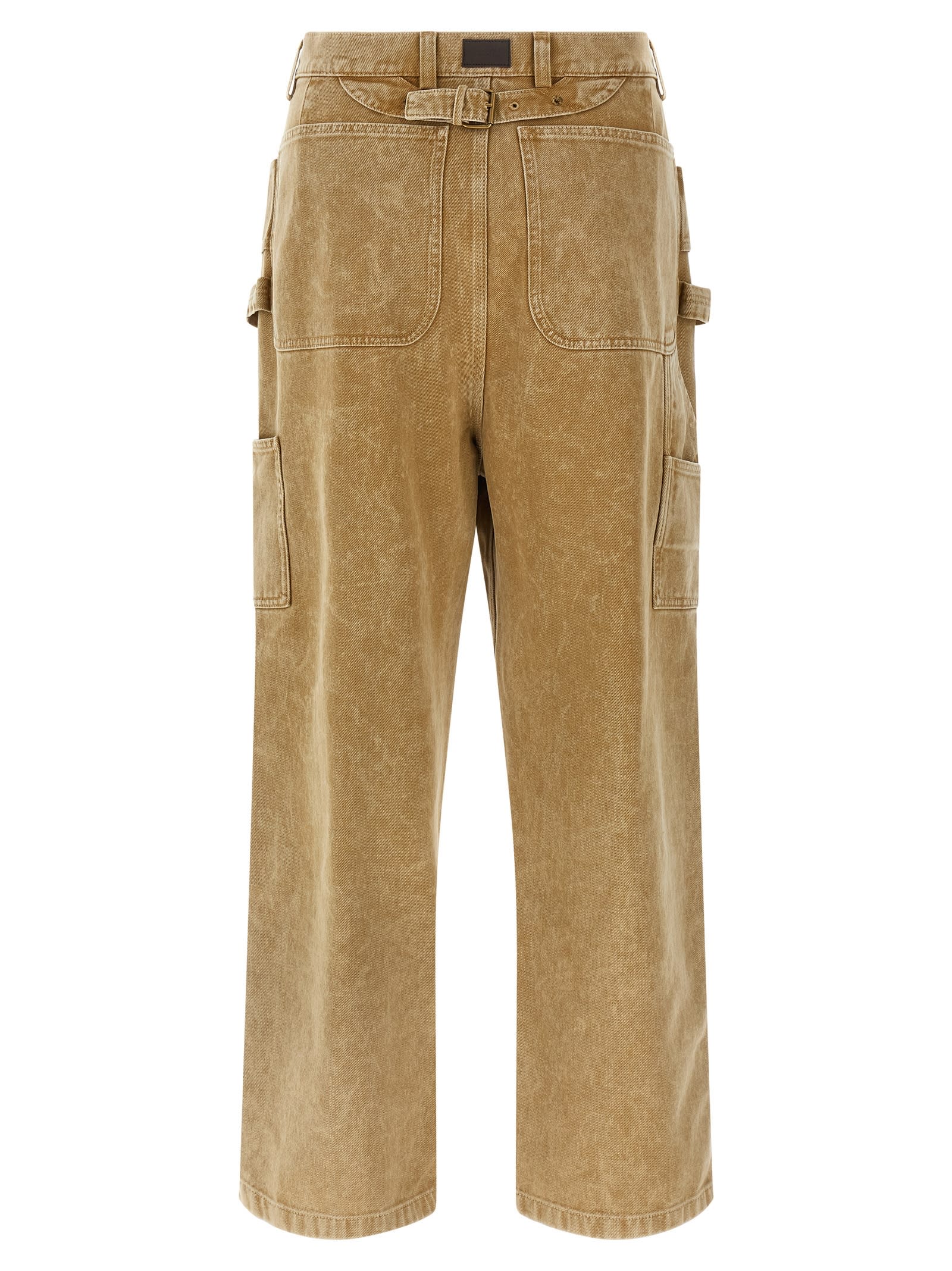 Moschino Wide Leg Cargo Trousers And Pockets In Brown