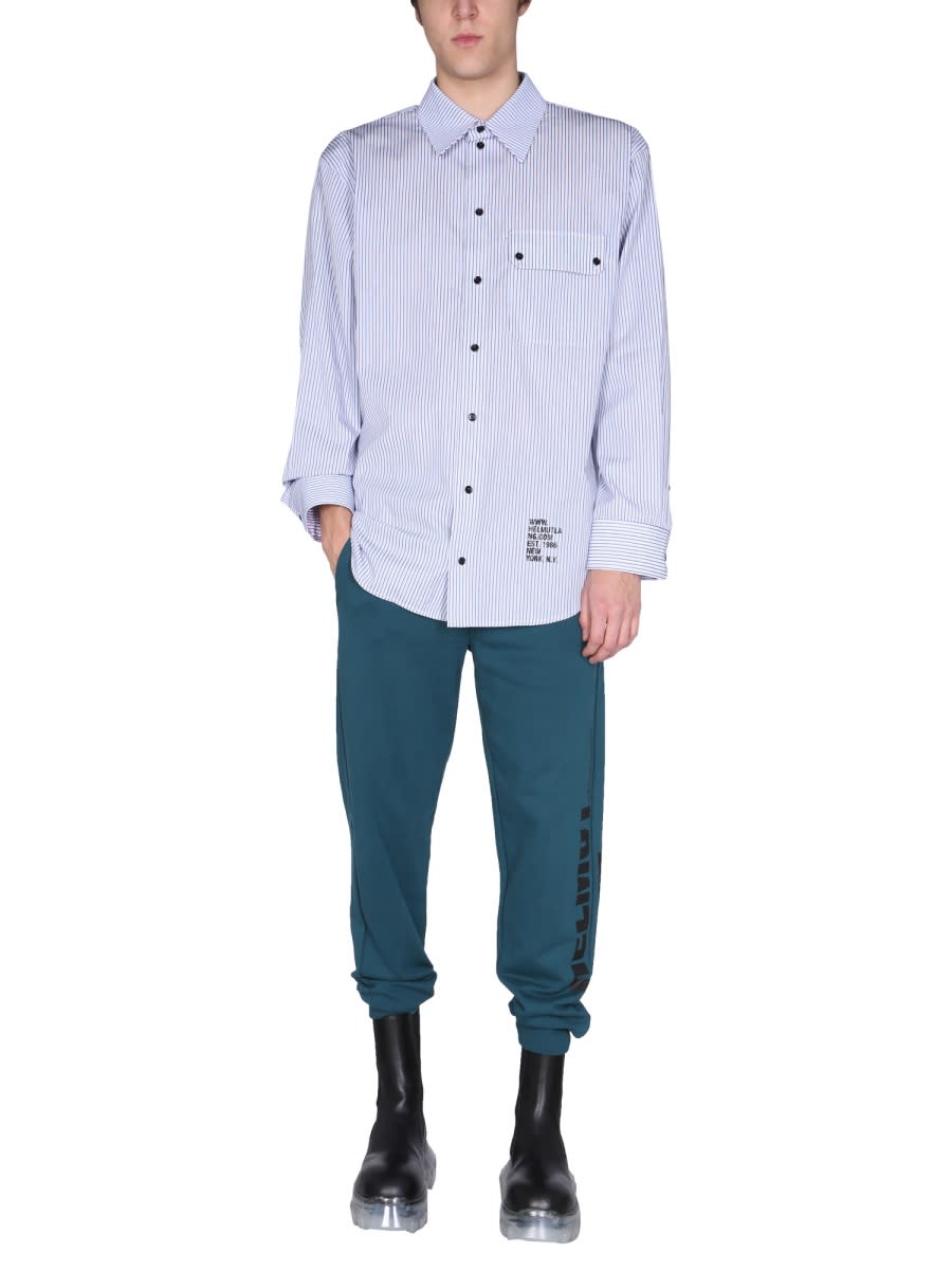 Shop Helmut Lang Twin Stripe Shirt In Blue