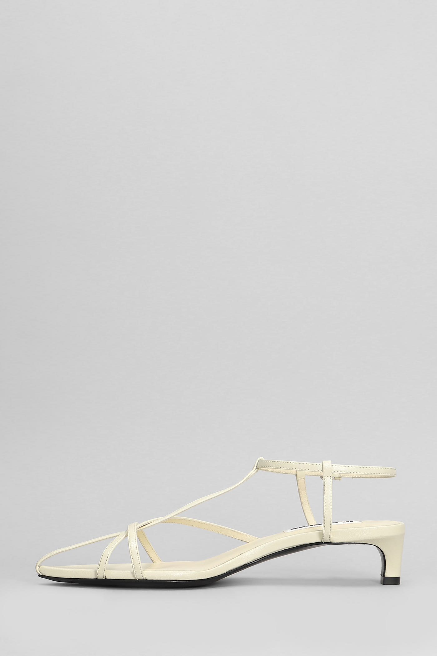Jil Sander 45 Leather Sandals In Beige