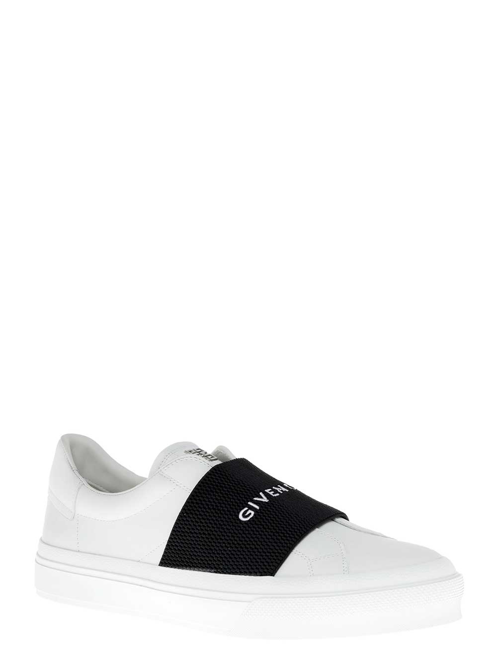 Shop Givenchy City Court White Leather Sneakers With Logo
