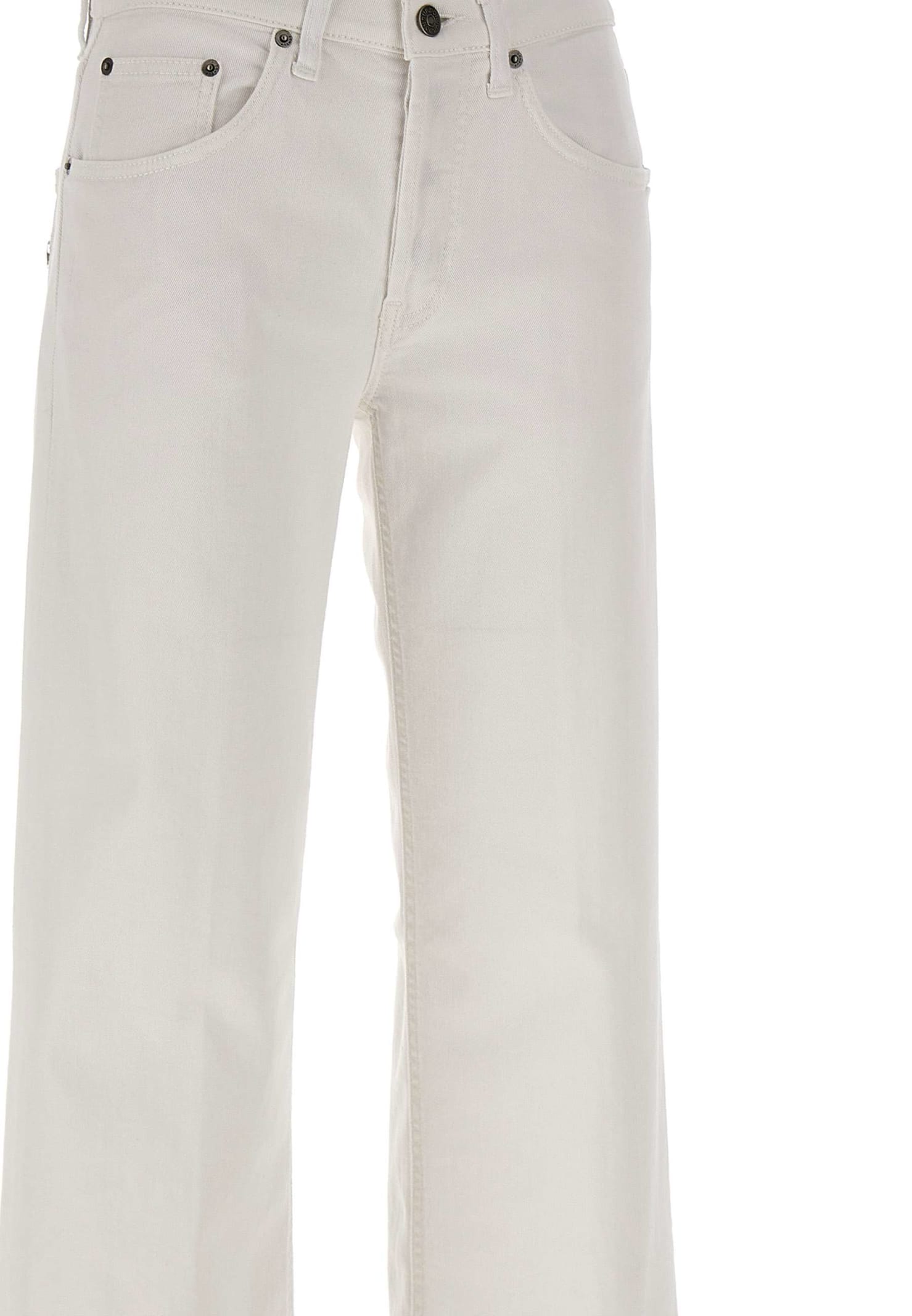 Dondup Jacklyn Trousers With Pockets And Loops In White