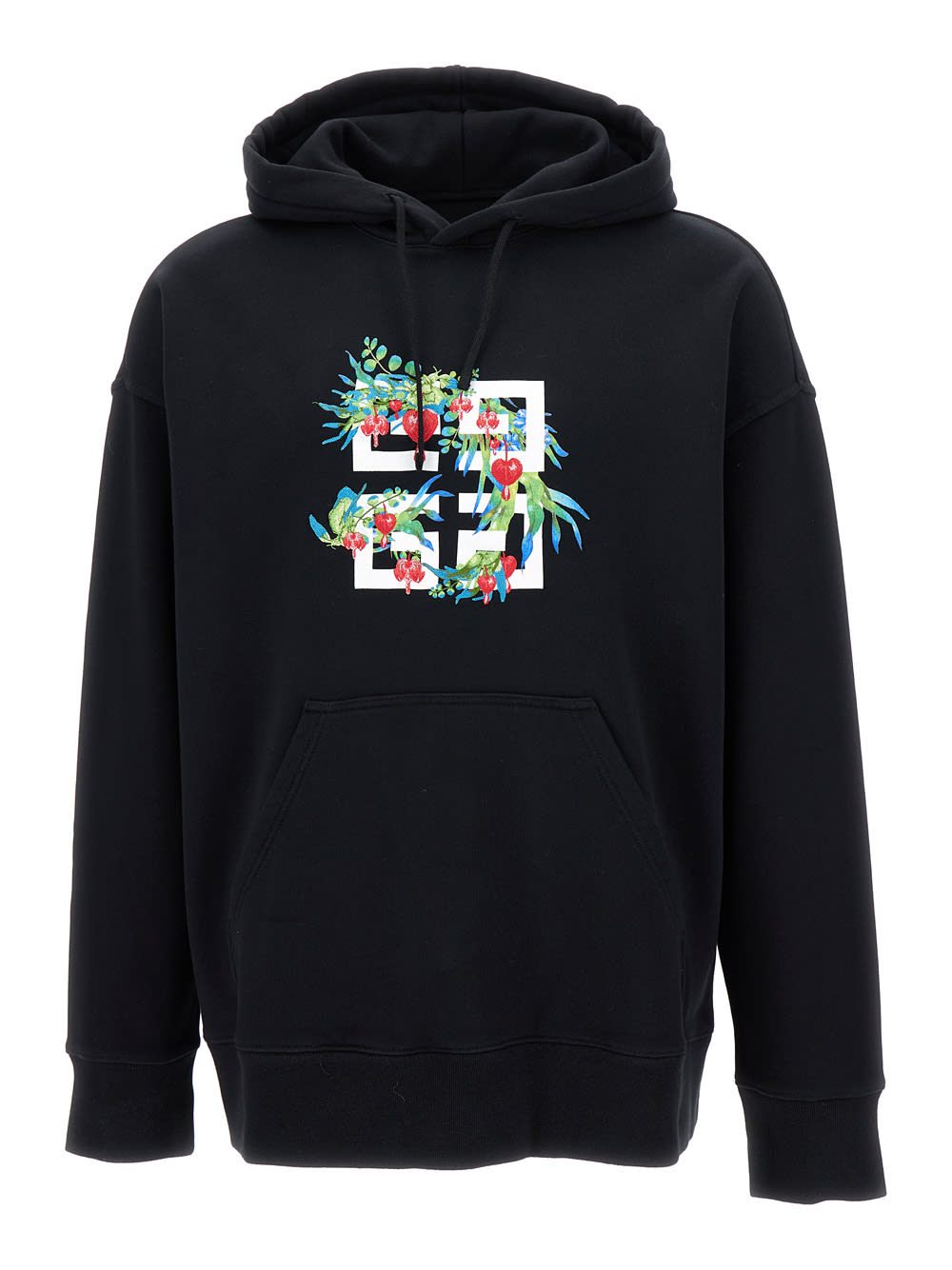 Shop Givenchy Slim Fit Hoodie Dragon In Black