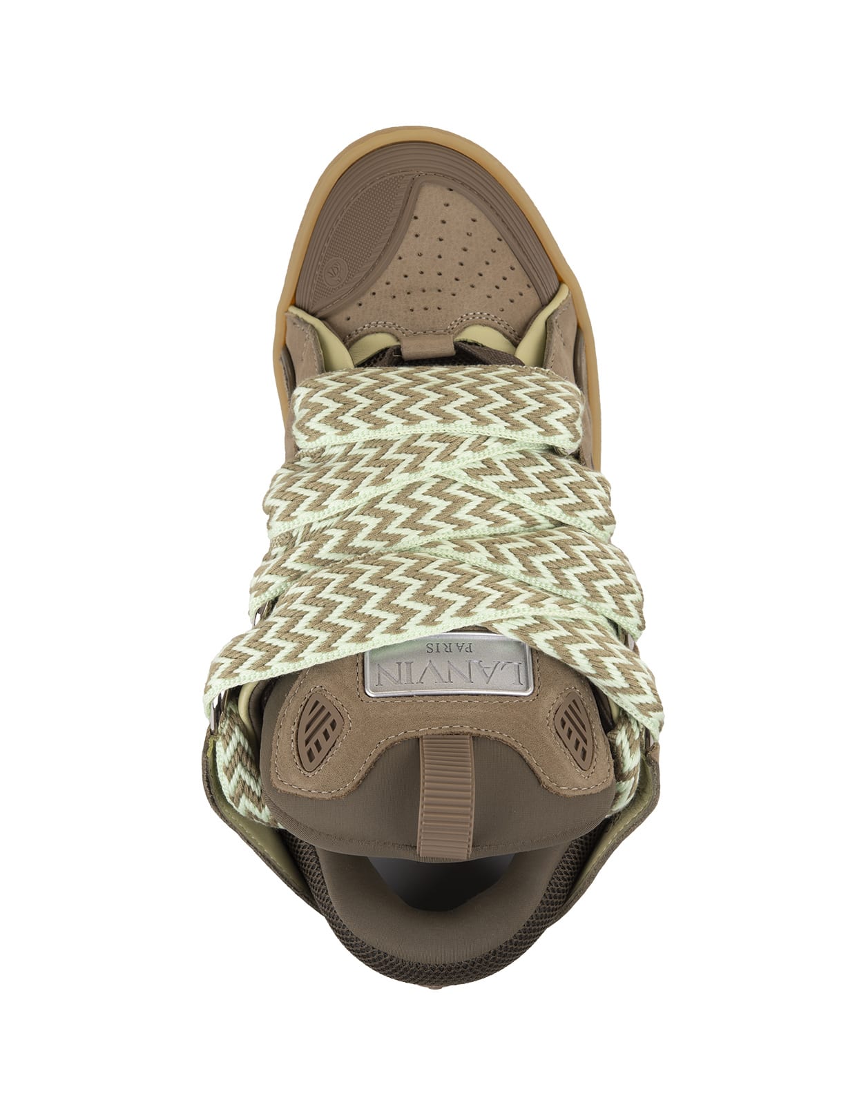 Shop Lanvin Curb Sneakers In Green Leather
