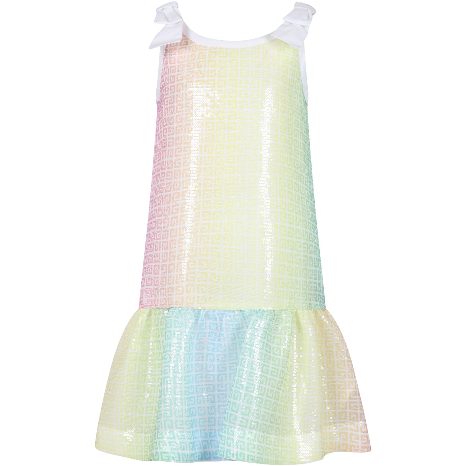 Shop Givenchy Elegant Multicolor Dress For Girl With Logo