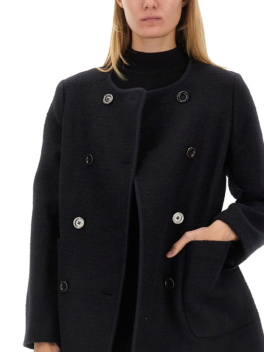 Shop Michael Kors Boucle Coat In Black