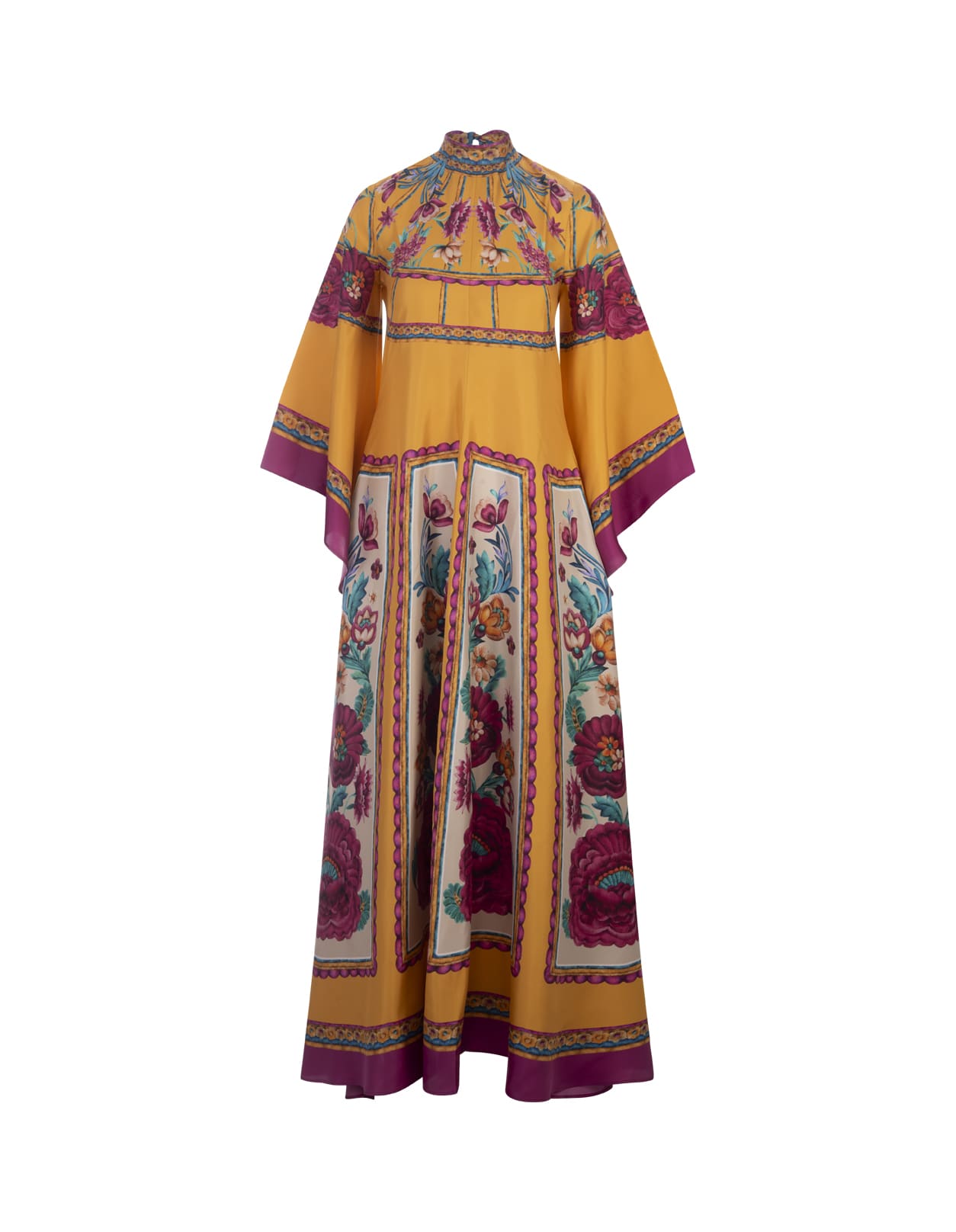 Shop La Doublej Magnifico Dress In Zodiac Placée Marigold Silk Twill In Multicolour