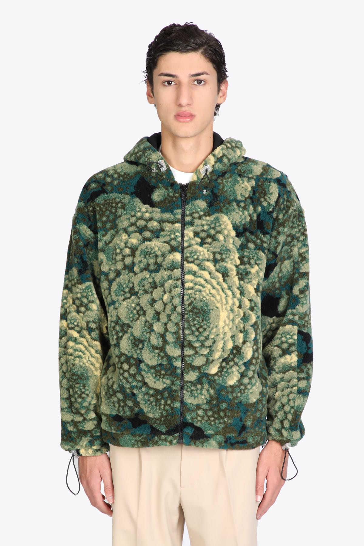 Bonsai Full Zip Hoodie Sweatshirt Broccoli all-over printed fleece hooded jacket.