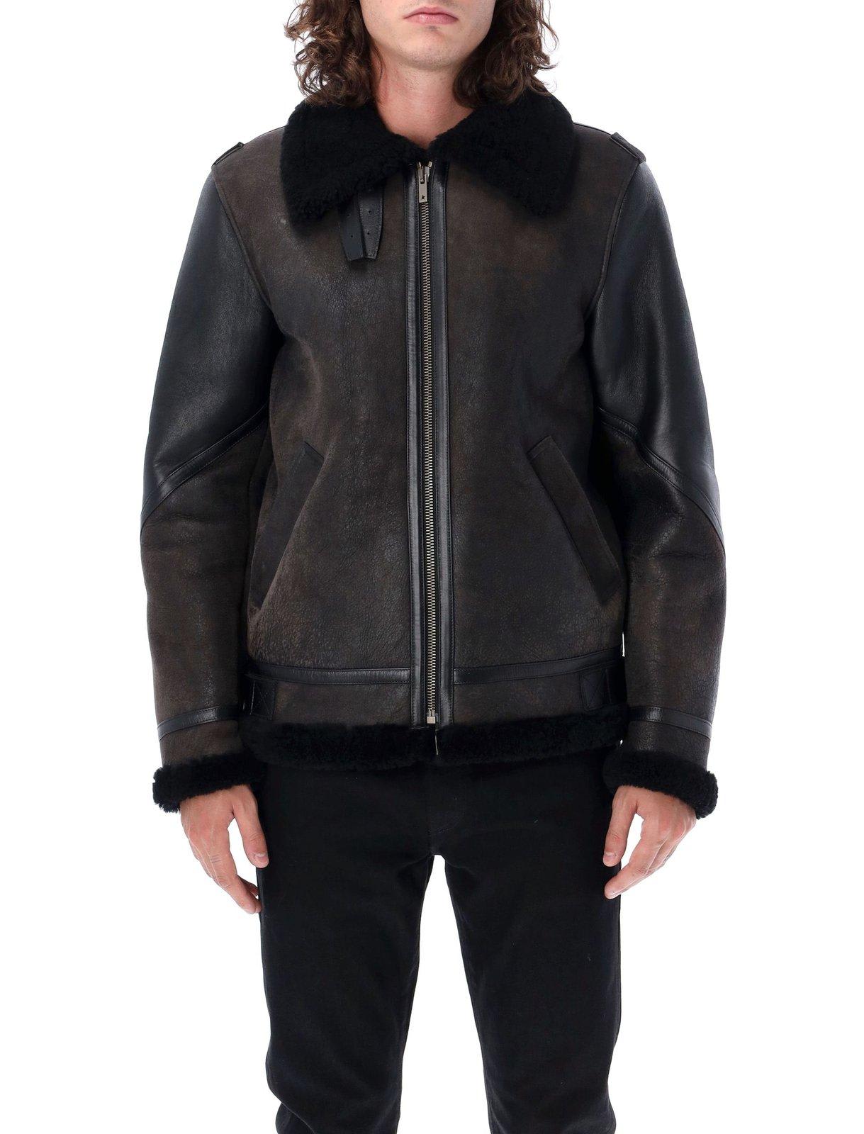 Golden Goose Zip-up Shearling Leather Jacket