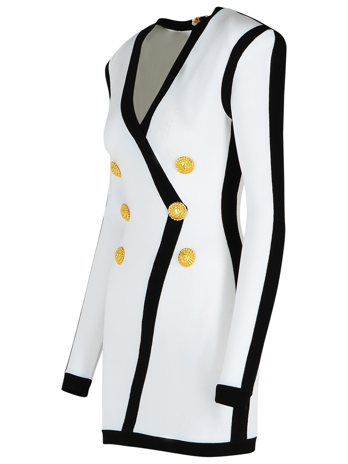 Balmain Viscose Blend Dress Contrast Trim