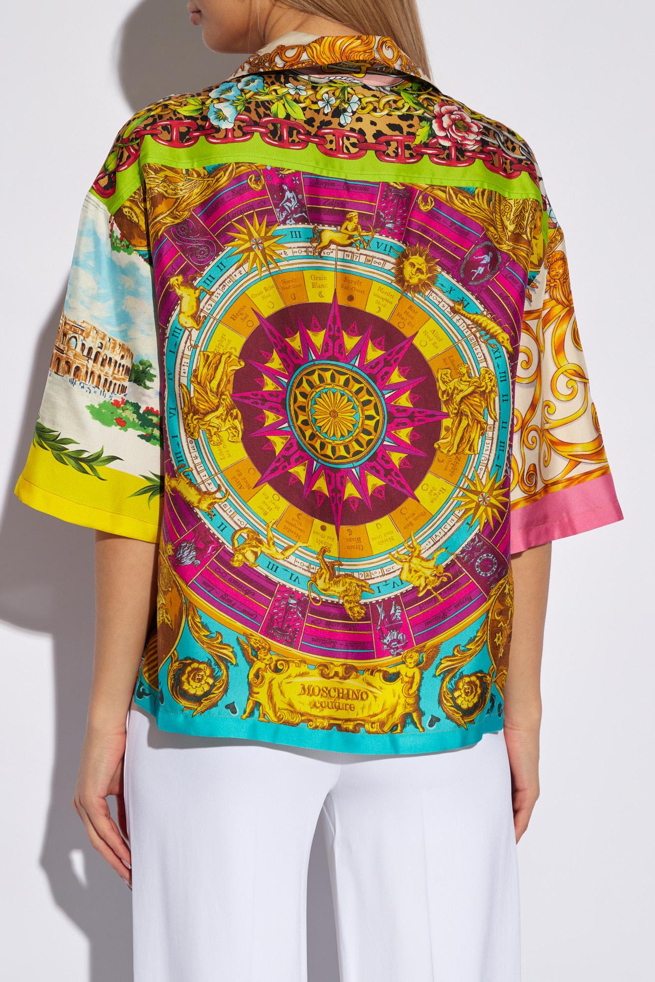 Shop Moschino Printed Shirt  In Multicolor