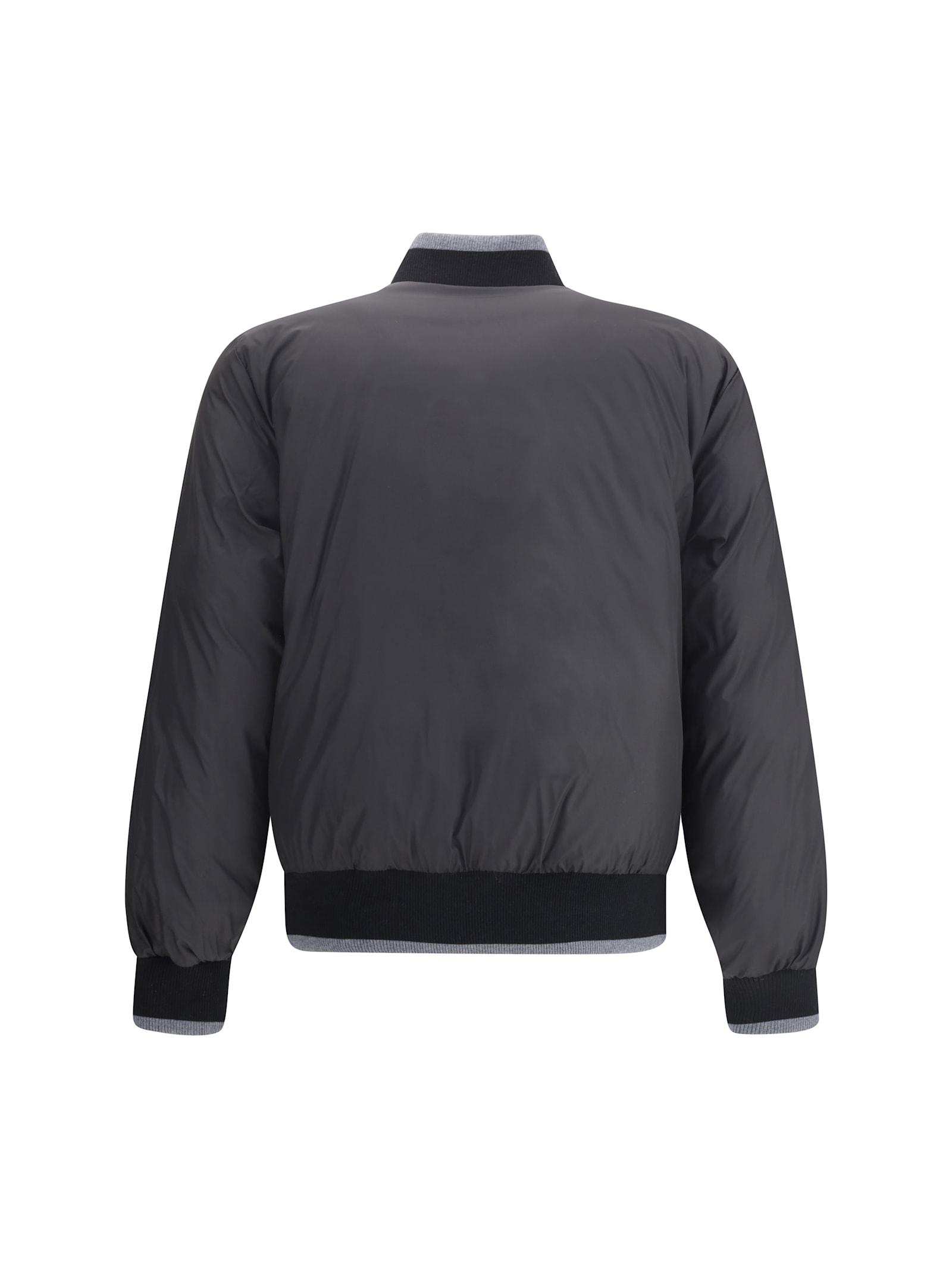 Dolce & Gabbana Reversible Flannel Outerwear Bomber Jackets Grey