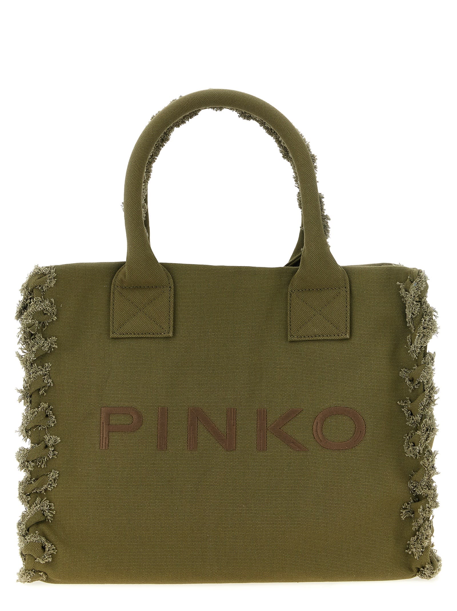 Pinko Medium Beach Shopping Bag In Green