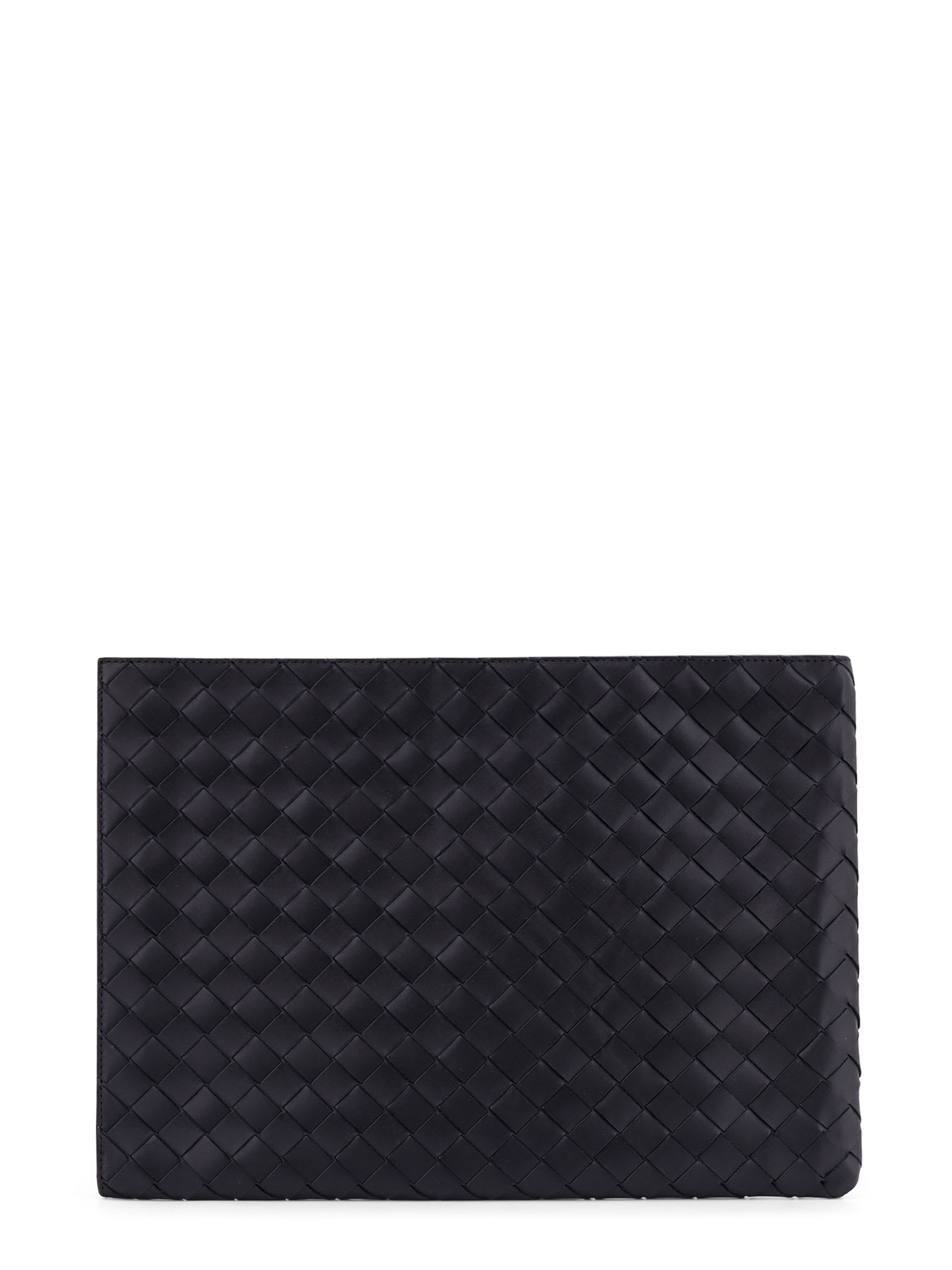 Bottega Veneta Woven Leather Pochette In Black