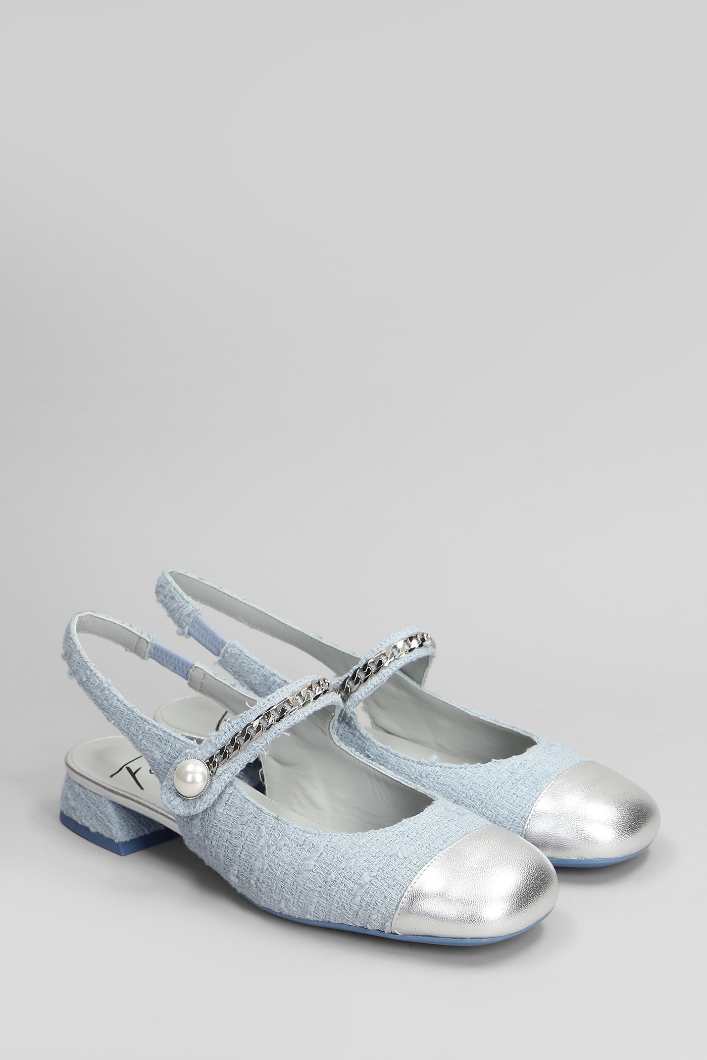Roberto Festa Yolanda Ballet Flats In Cyan Fabric In Cyan