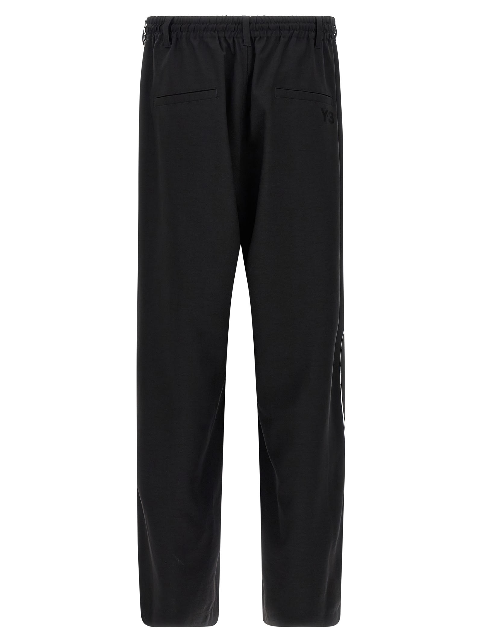 Y-3 Drawstring Trousers With Side Stripes In Black