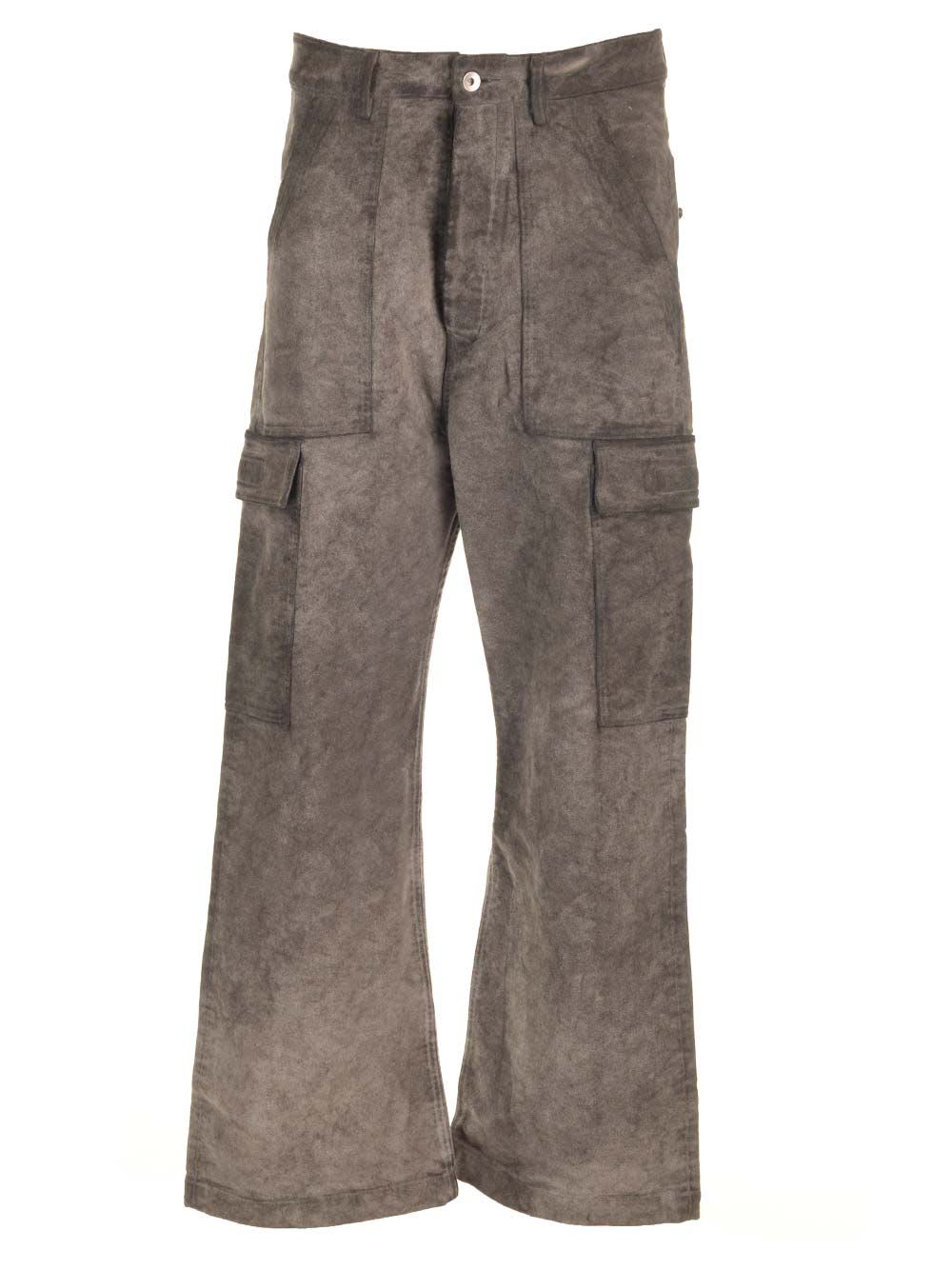 Cargo Trousers In Cotton Moleskin Garmen Dyed Dust