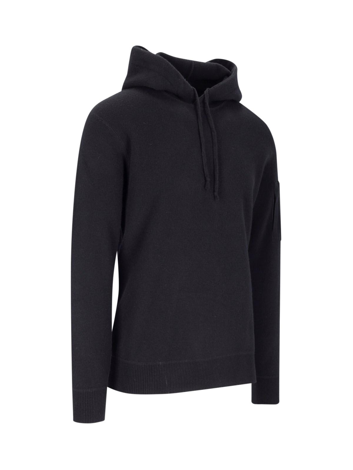 C.p. Company Men Sweatshirts Sweat Hooded In Diagonal Raised Fleece In Black