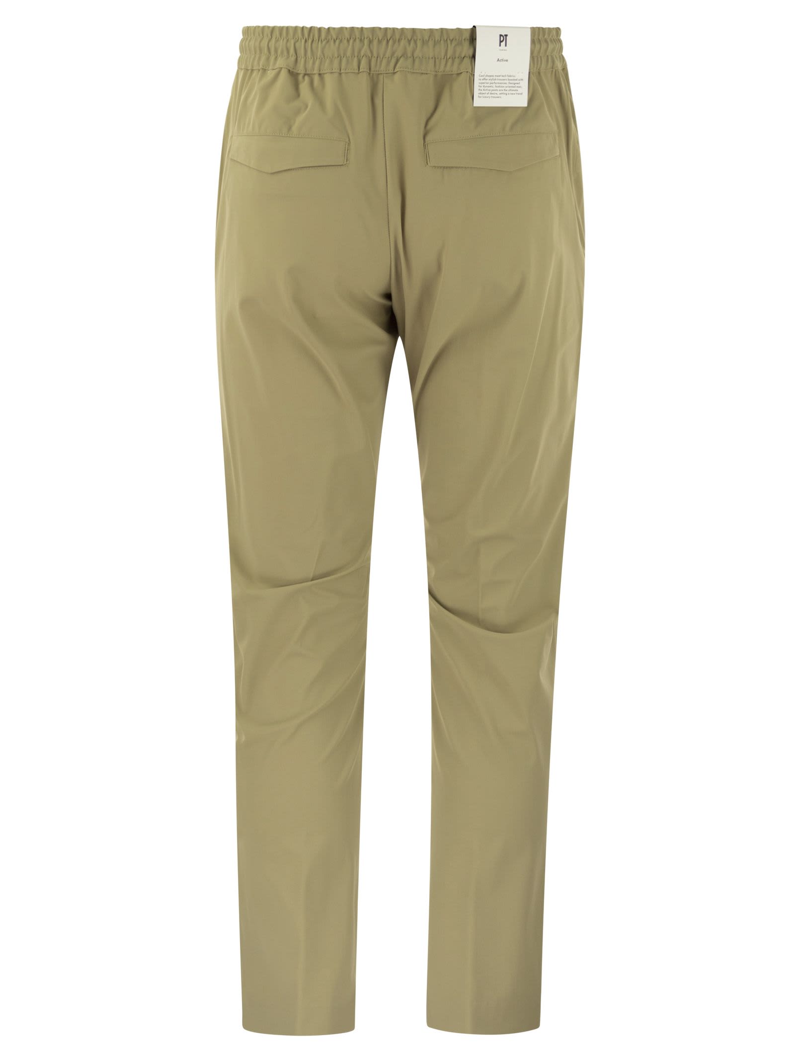 Shop Pt01 Omega Trousers In Technical Fabric In Corda