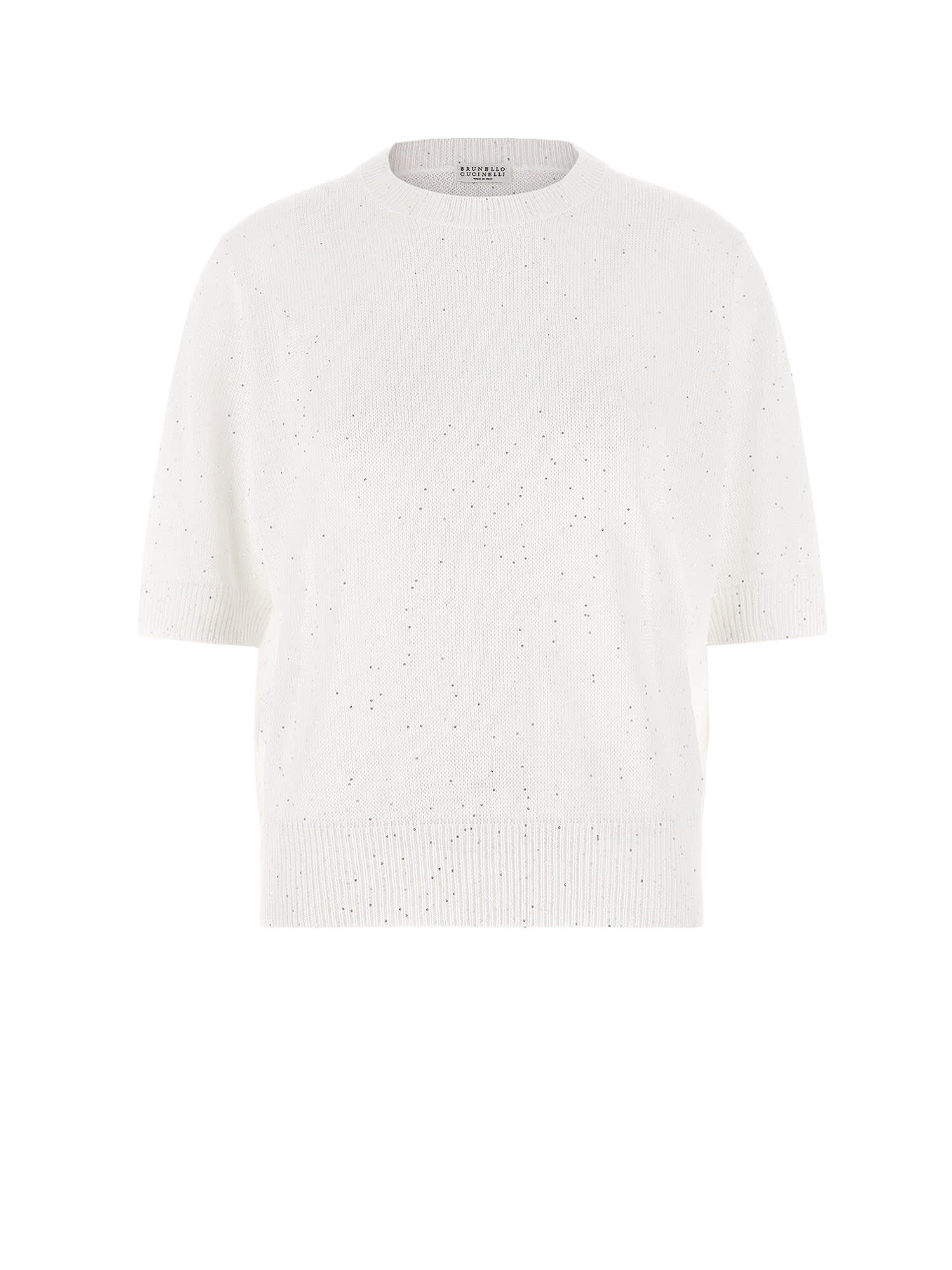 Brunello Cucinelli Linen And Cotton Sweater In White