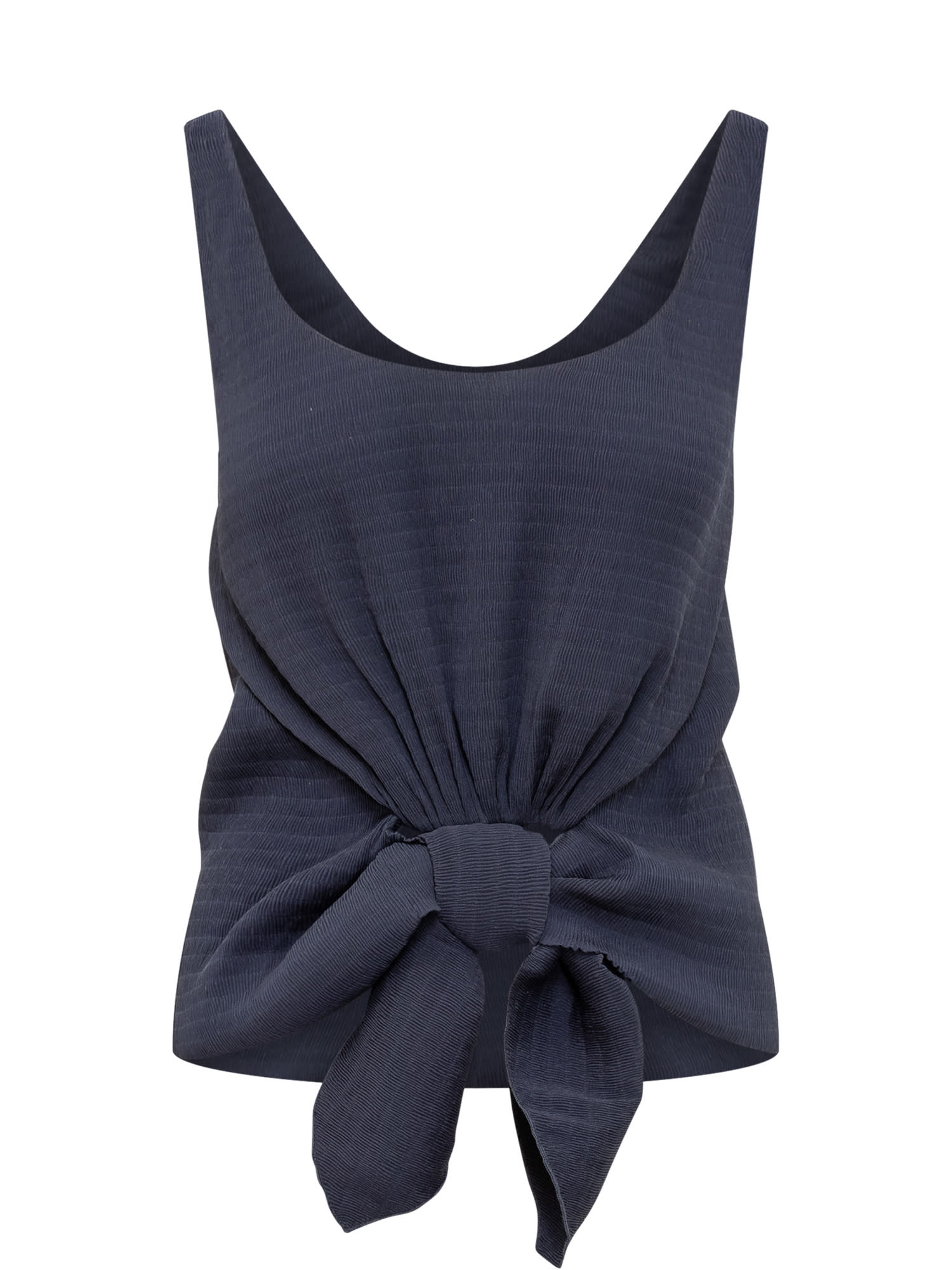 Shop Jw Anderson Top With Straps And Knotted Detail In Navy