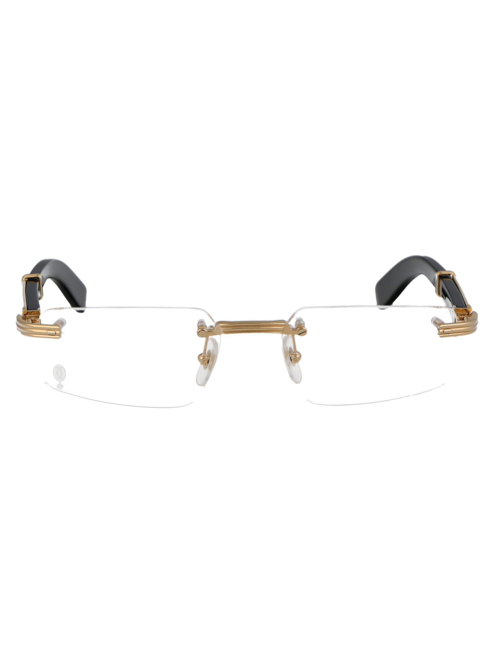 Shop Cartier Ct0485o Glasses In 001 Gold Black Transparent